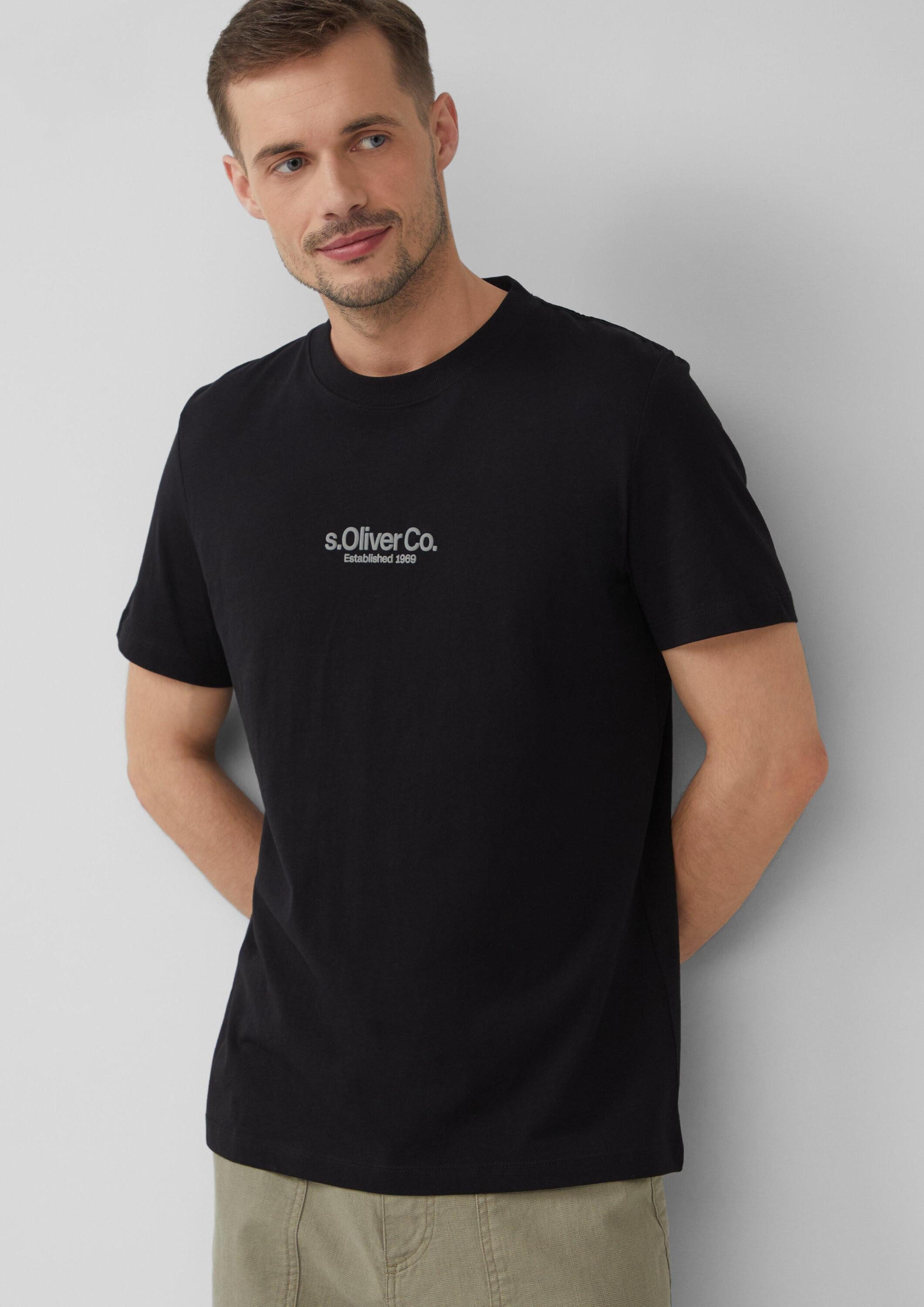 s.Oliver Kurzarmshirt T-Shirt T-Shirt aus Baumwolle mit Logo-Print