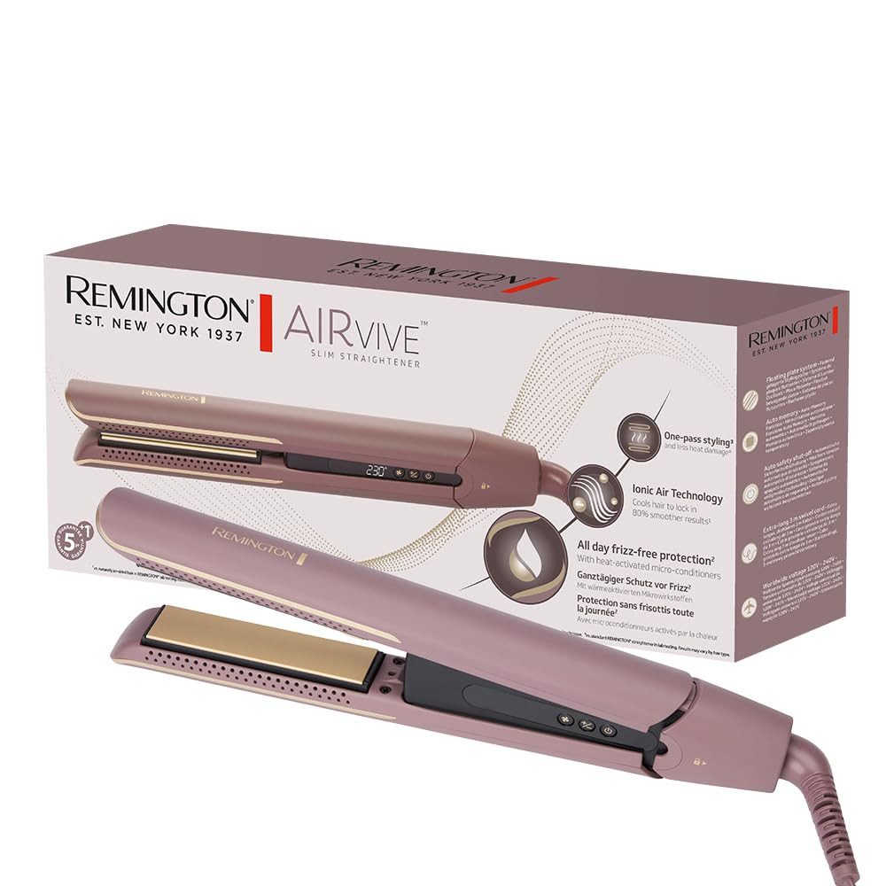 Remington Glätteisen S 8930 AIRvive Slim, Ultrakurze Aufheizzeit, Ionic Air-Technologie, Slim-Design