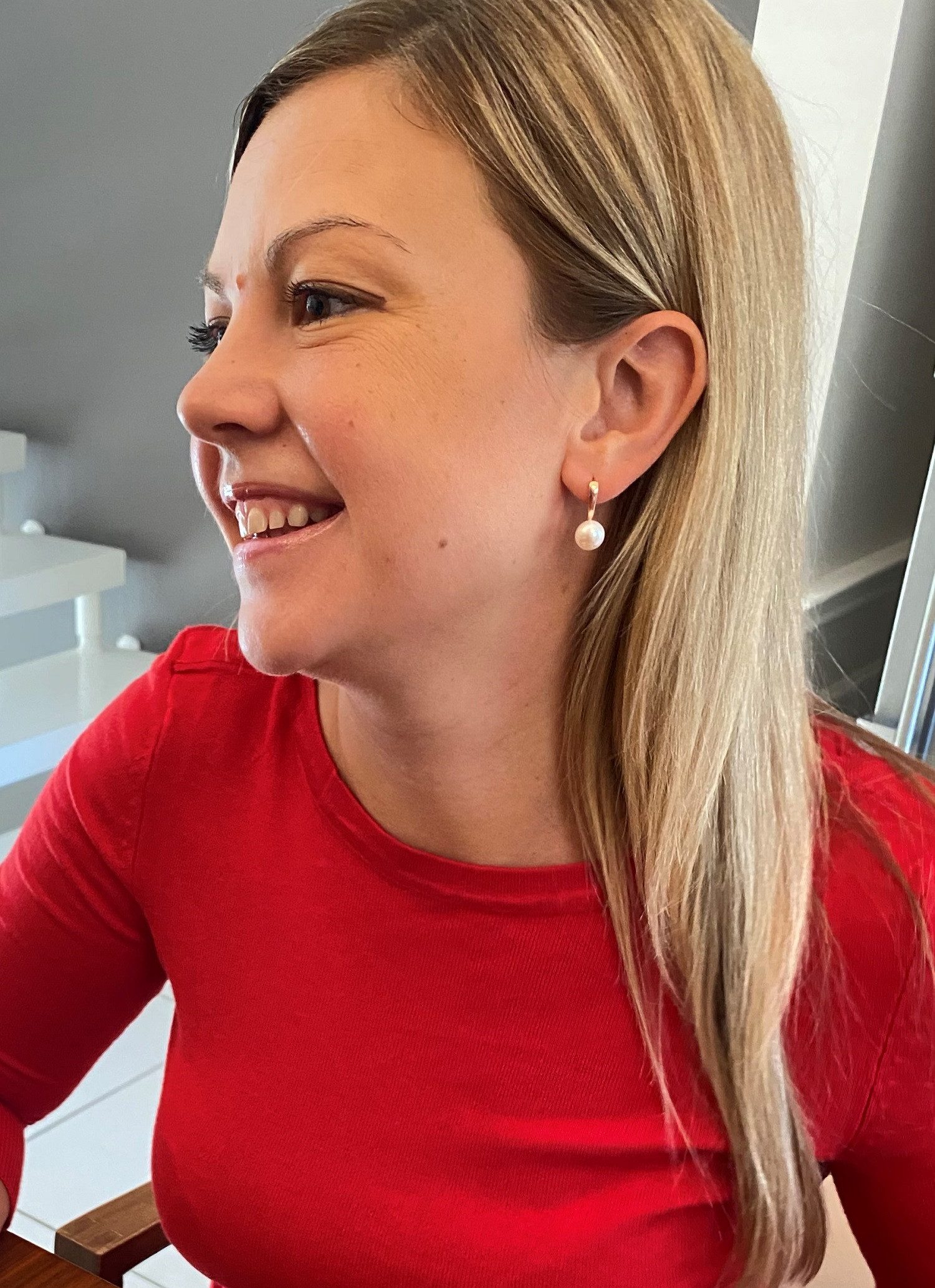 Gaura Pearls Perlenohrringe Perlenohrhänger - weiß, button, 585 Roségold pl günstig online kaufen