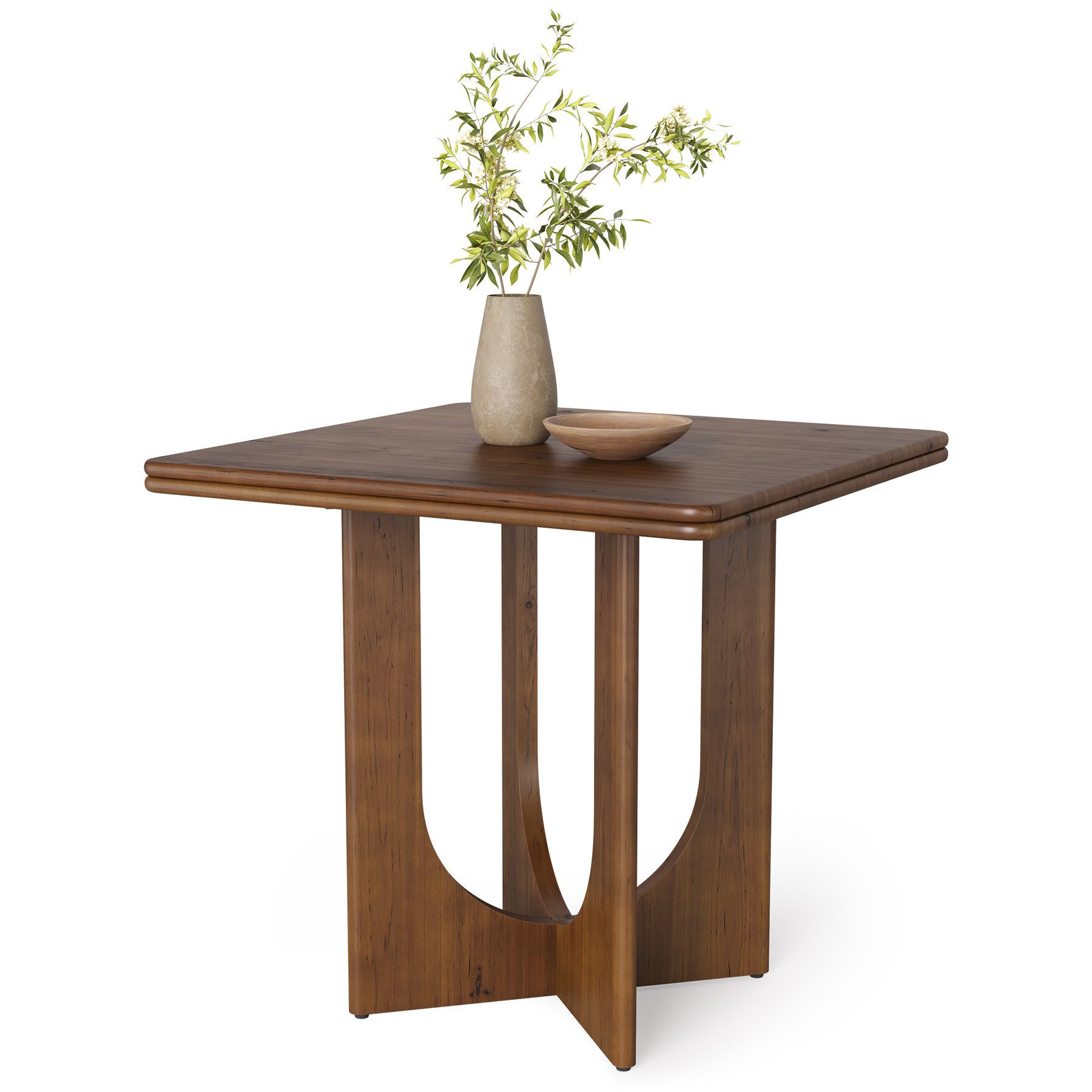 Tribesigns Esstisch Massivholz Küchentisch, Quadratisch 80 cm Klein Esszimmertisch