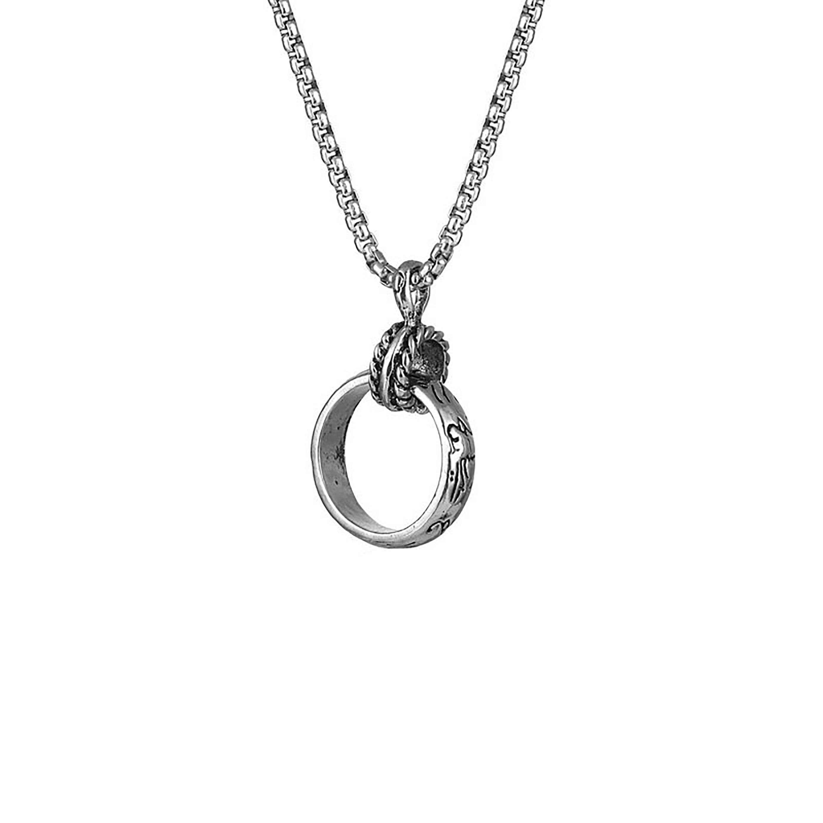 Tapferer Ping Charm-Kette Halskette DoppelringAnhänger Medaillon Kette Kette (1-tlg)