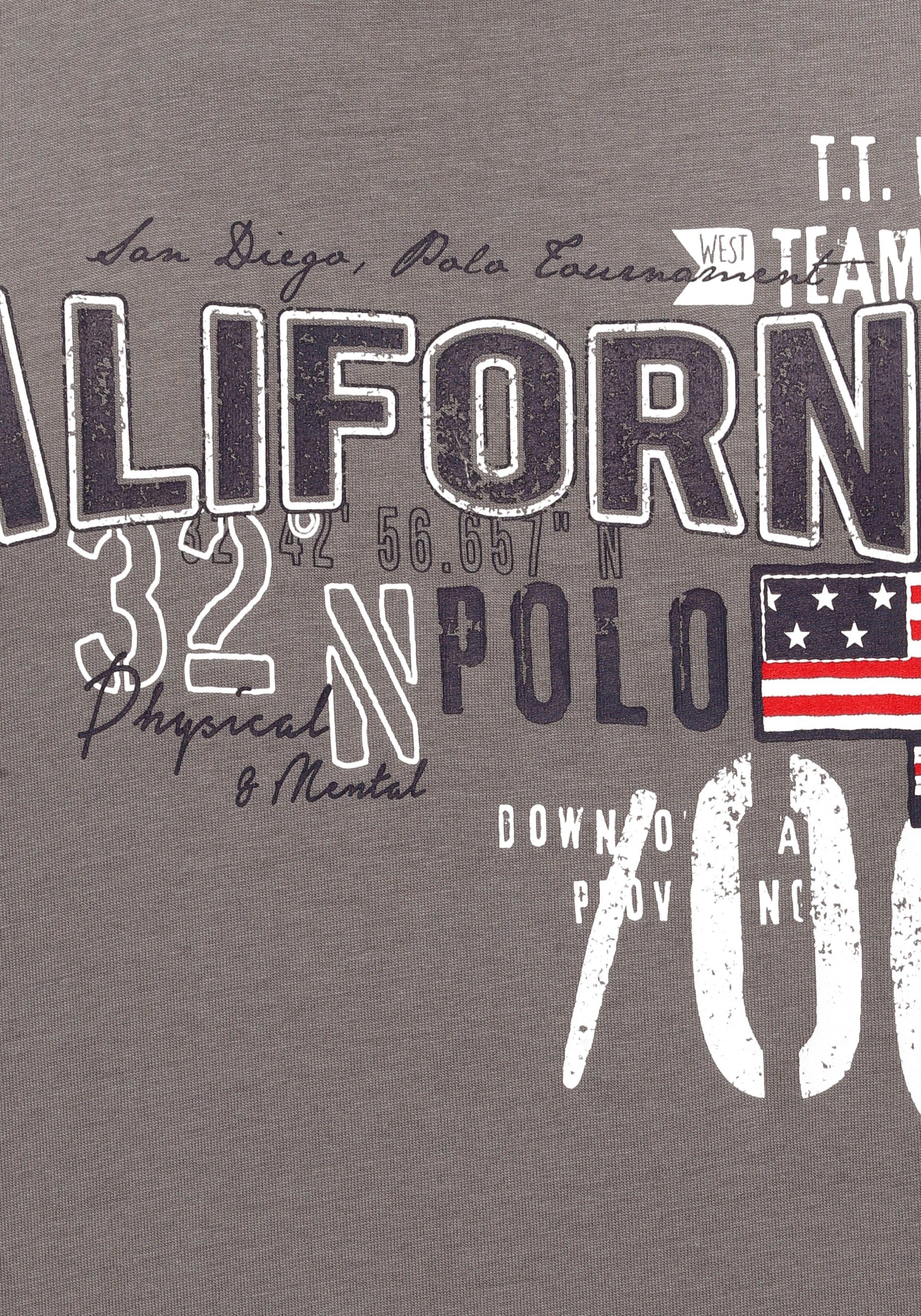 Herren Shirts TOM TAILOR Polo Team Langarmshirt mit großem Frontprint