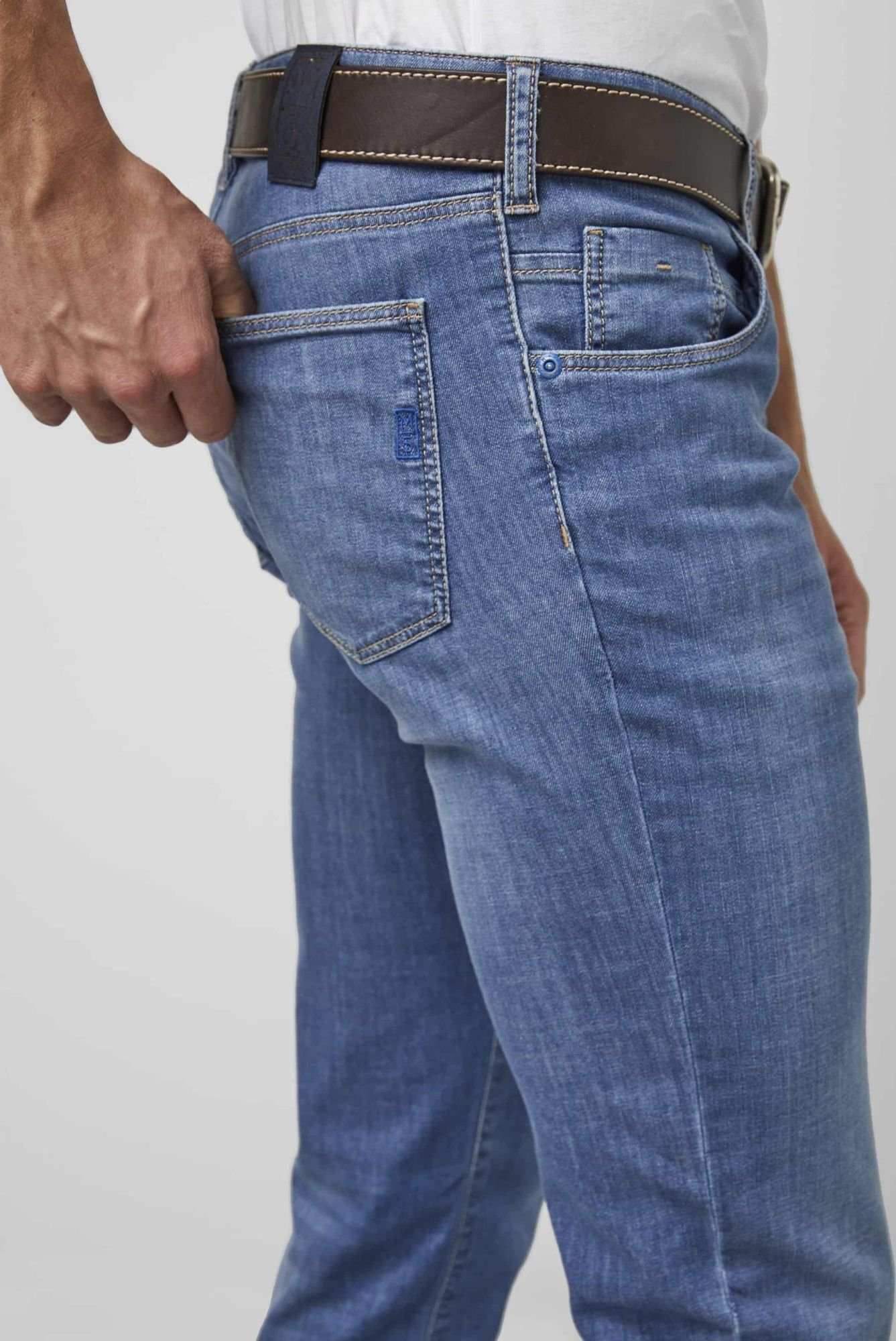 5-Pocket-Jeans MEYER blau Super-Stretch