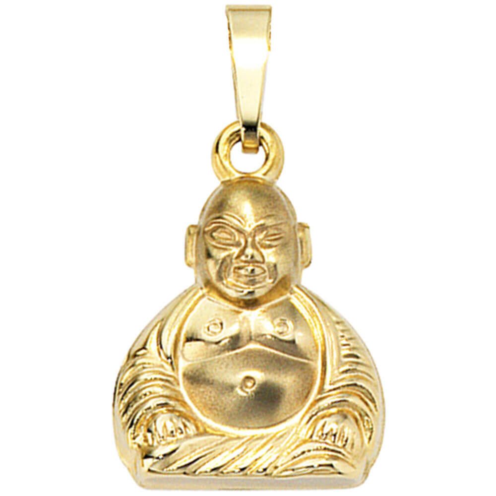 Kettenanhänger Anhänger Buddha aus 333 Gelbgold, Unisex