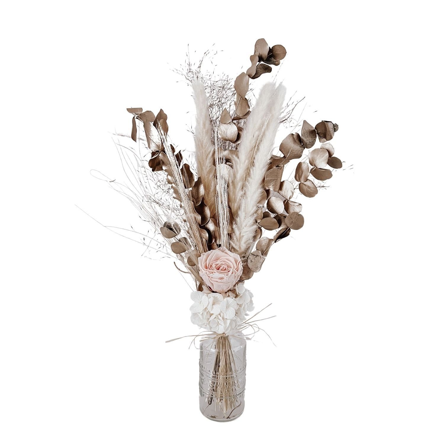 Trockenblume »Mini Trockenstrauß "Infinity Rose Gold" inkl. Vase«, MARYLEA