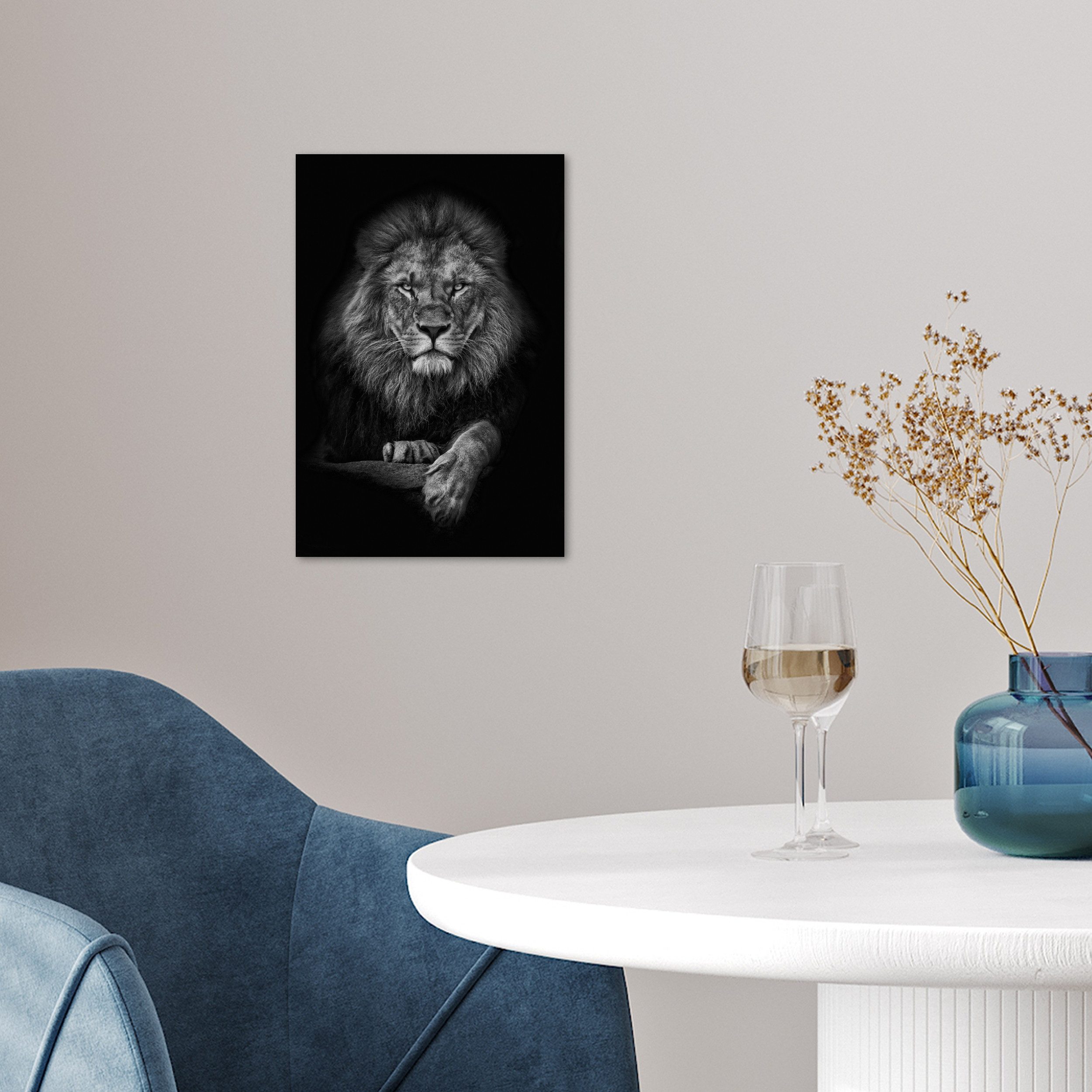 MuchoWow Poster Löwe - Tiere - Schwarz - Weiß, (1 St), Poster ohne Rahmen, Wandbild, Wandposter, 20x30 cm – Bild 5 von 5
