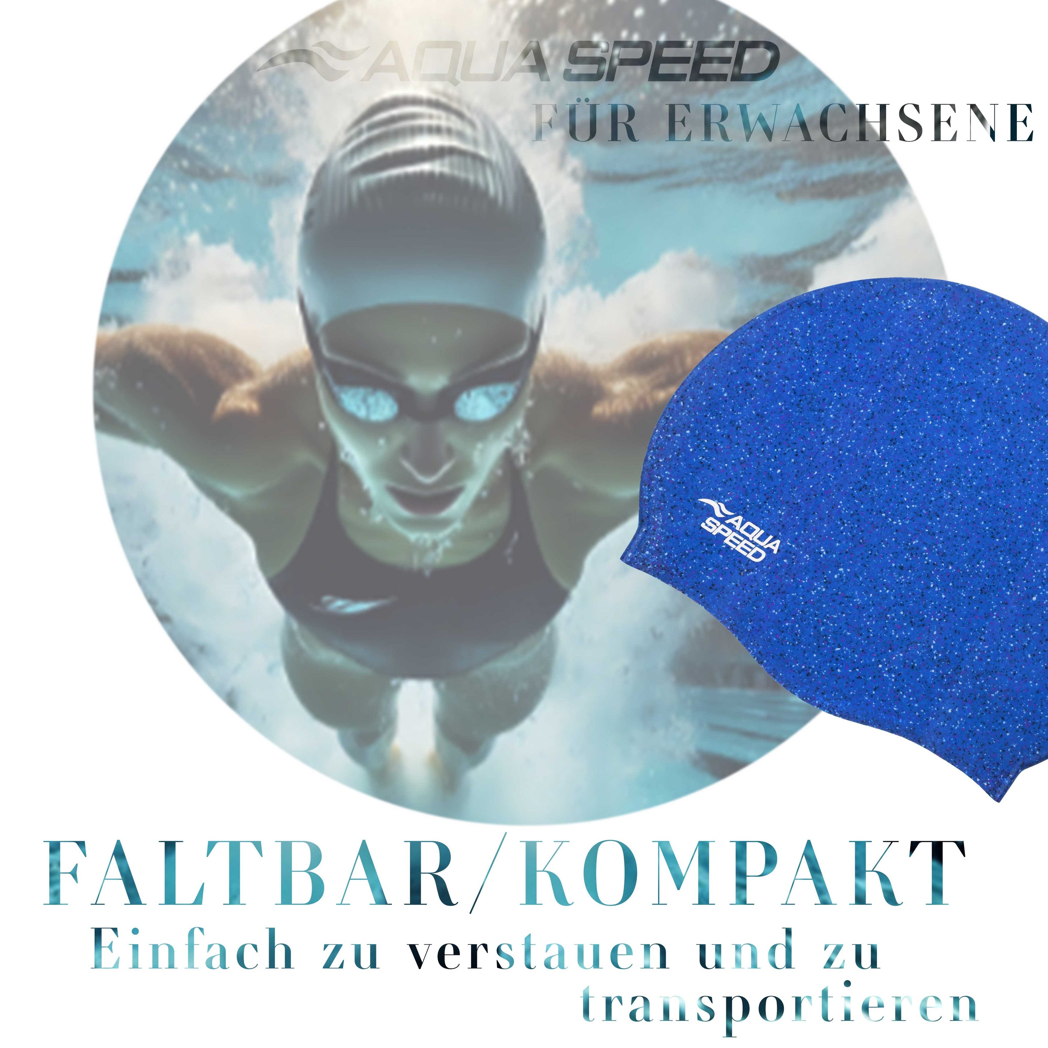 Aqua Speed Badekappe Badehaube aus 50% recyceltem Silikon – Nachhaltig & dehnbar (Hautfreundliche Badehaube für Training, Pool & Wettkampf), Leichtes & elastisches Silikon – Perfekter Sitz beim Schwimmen