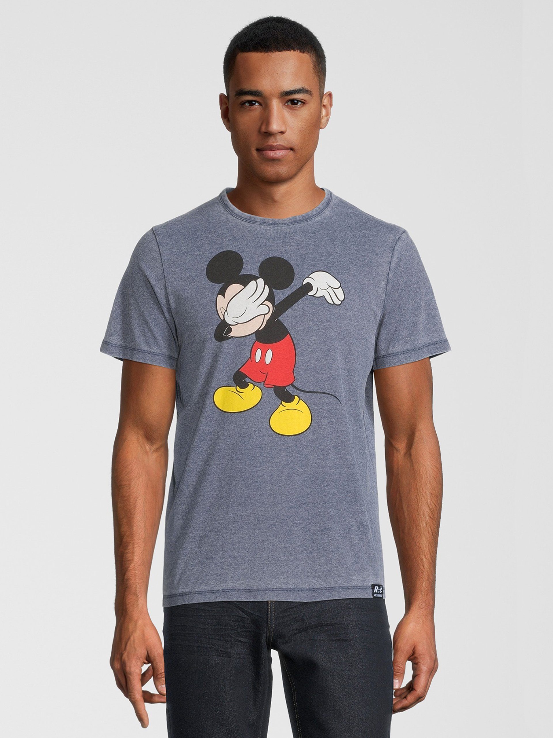 Recovered T-Shirt Disney Mickey Mouse Dabbing Blau