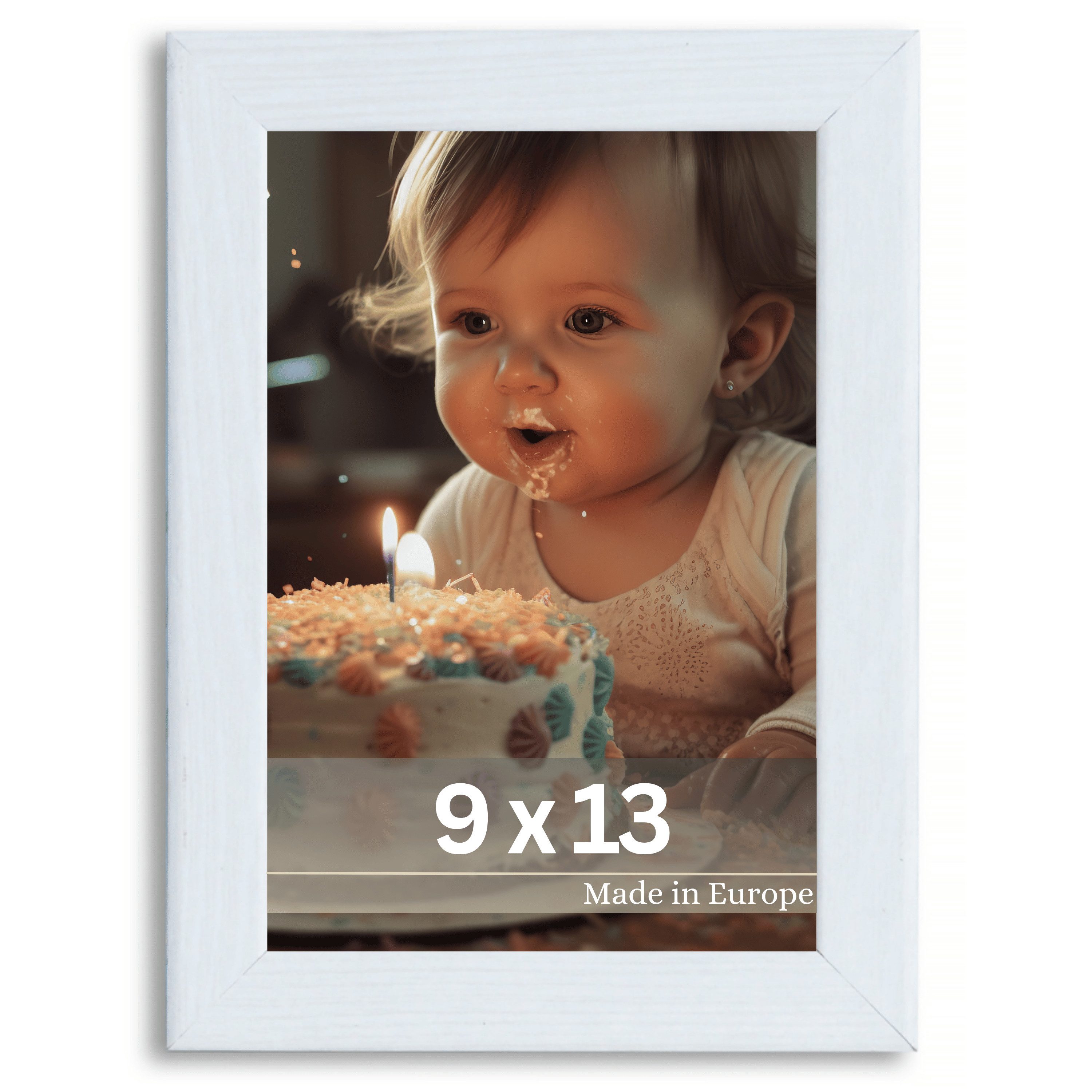 Victor (Zenith) Bilderrahmen Klee, Bilderrahmen Weiß 9x13 cm, Bilderrahmen Modern, Holzrahmen