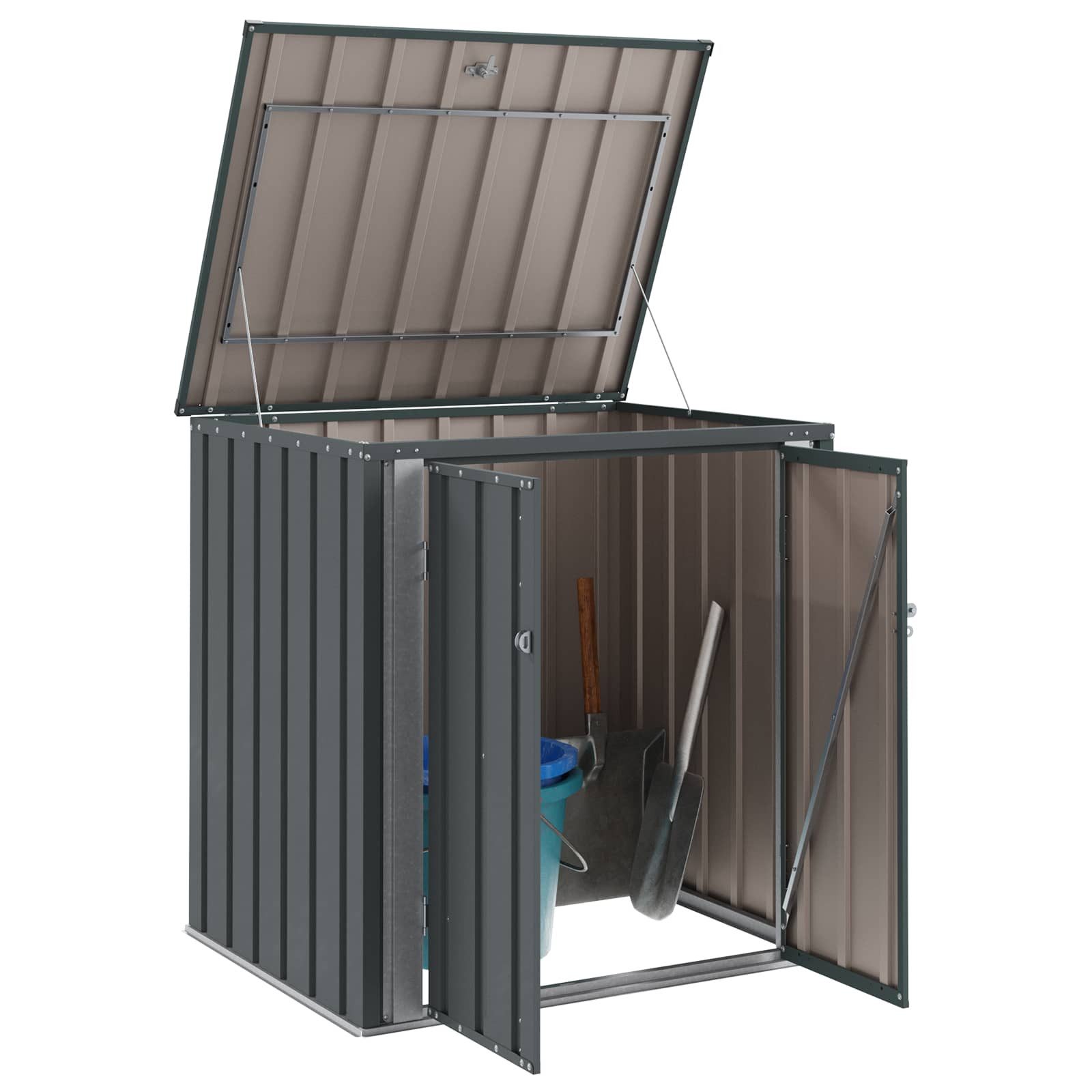 vidaXL Gartenhaus Gartenlagerbox Schwarz 101,5 x 82 x 100 cm Stahl