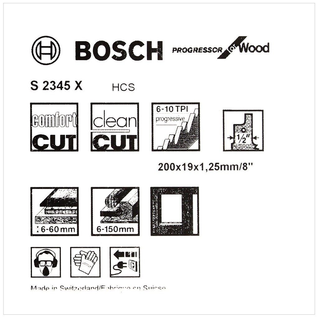 Bosch Professional Säbelsägeblatt 5 Säbelsägeblätter 200 mm Progressor for Wood S 2345 X / S2345X – Bild 4 von 5