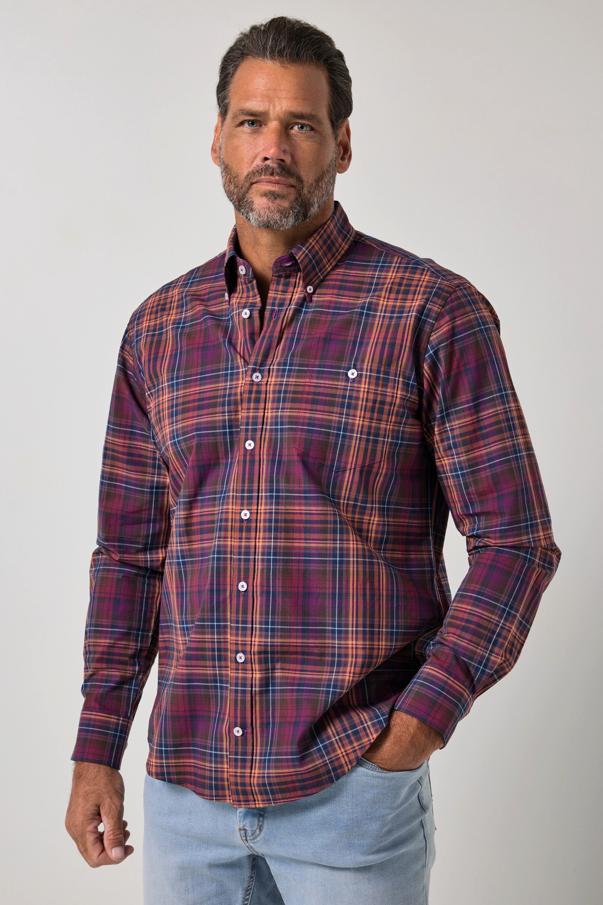 Businesshemd Karohemd Langarm Buttondown-Kragen Modern Fit