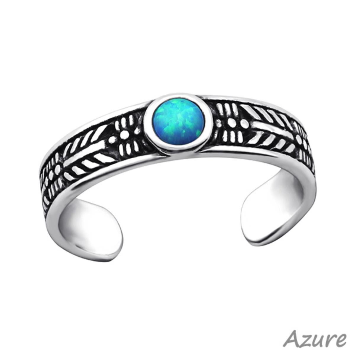 Order & Smile Schmuck Zehenring Zehenring Silber 925: Bali Zehring mit Opal, gestempelt