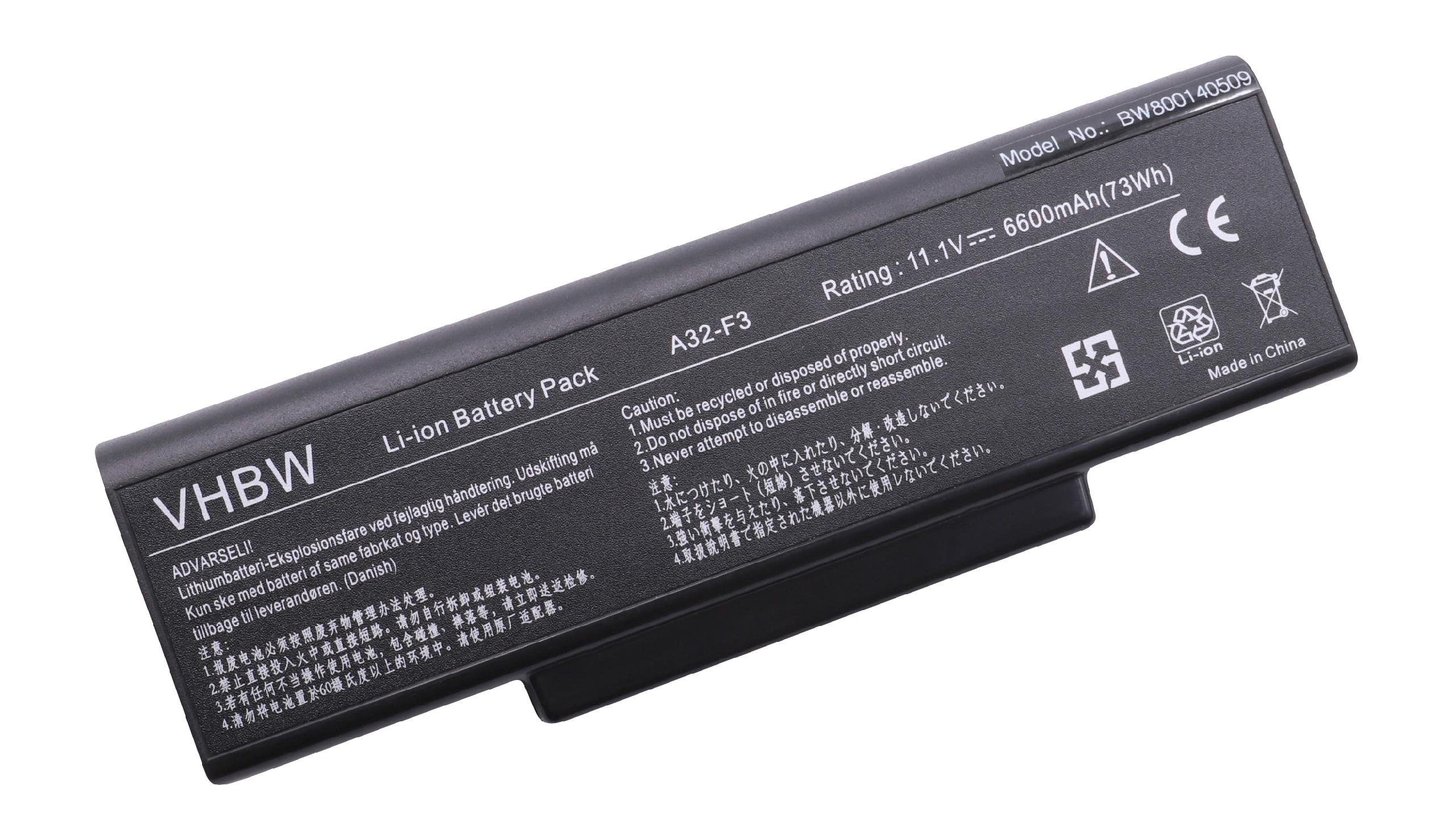 7093 Advent V) QT5500, (11,1 6600 mAh Laptop-Akku vhbw mit kompatibel Li-Ion