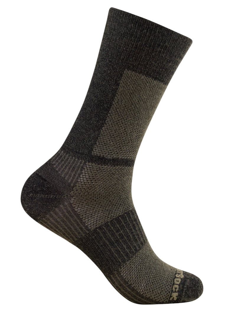 Wrightsock Wandersocken Crew Merino Coolmesh II (dünn, Merinowolle) timberbraun - 1 Paar