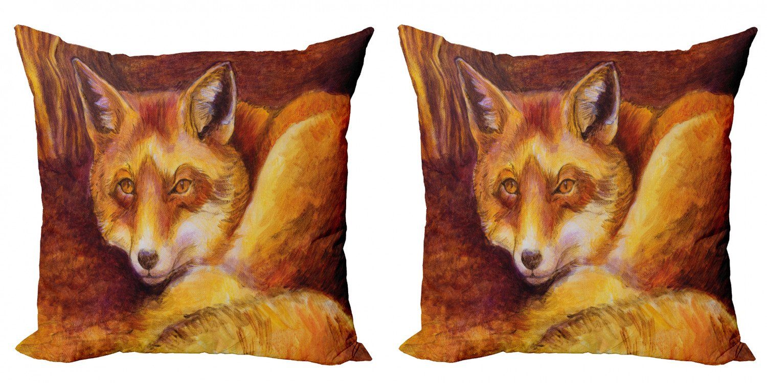 Kissenbezüge Modern Accent Doppelseitiger Digitaldruck, Abakuhaus (2 Stück), Fuchs Lebendige Kunst Fox Resting