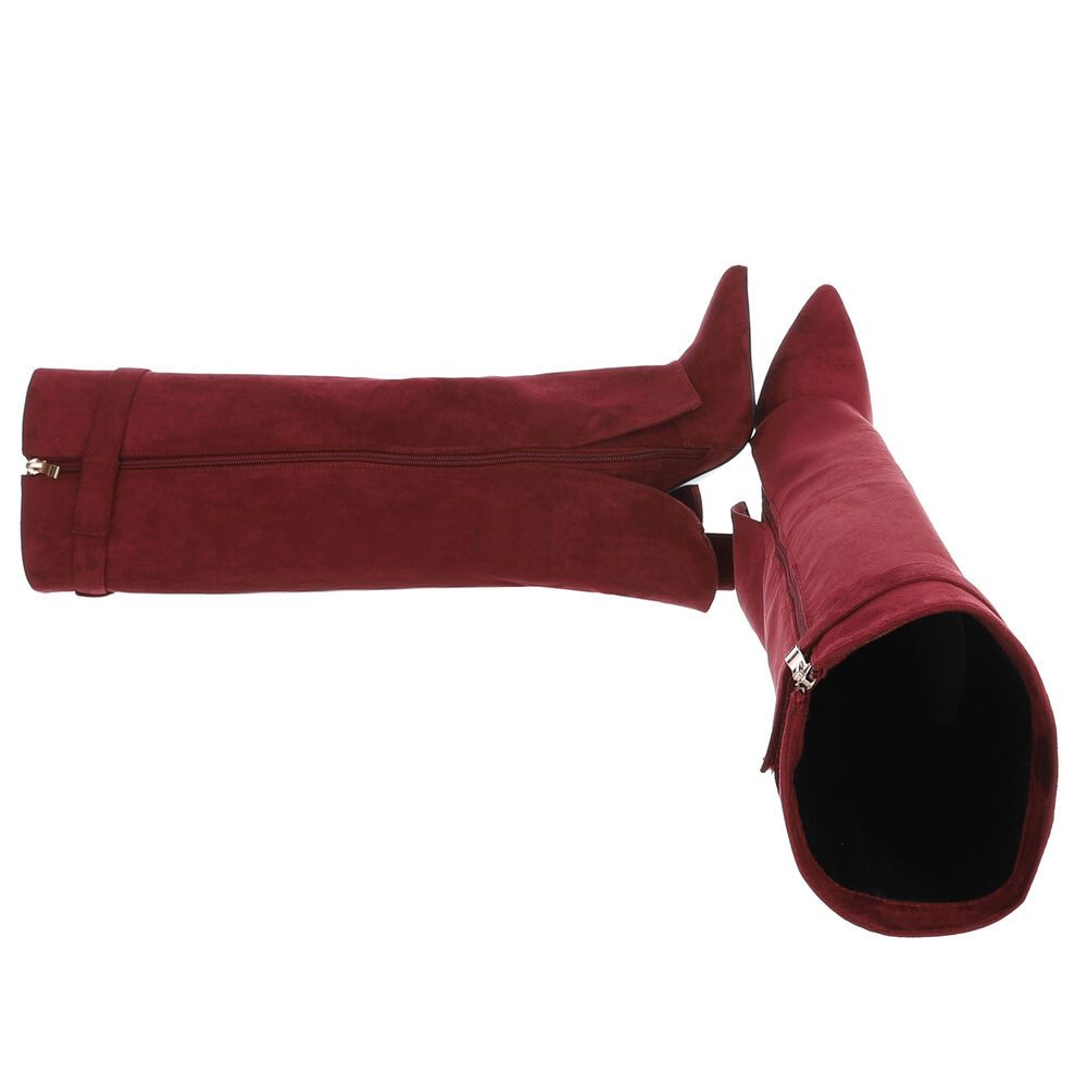 Ital-Design Elegante kniehohe Stiefelette mit Blockabsatz für Damen High-He günstig online kaufen