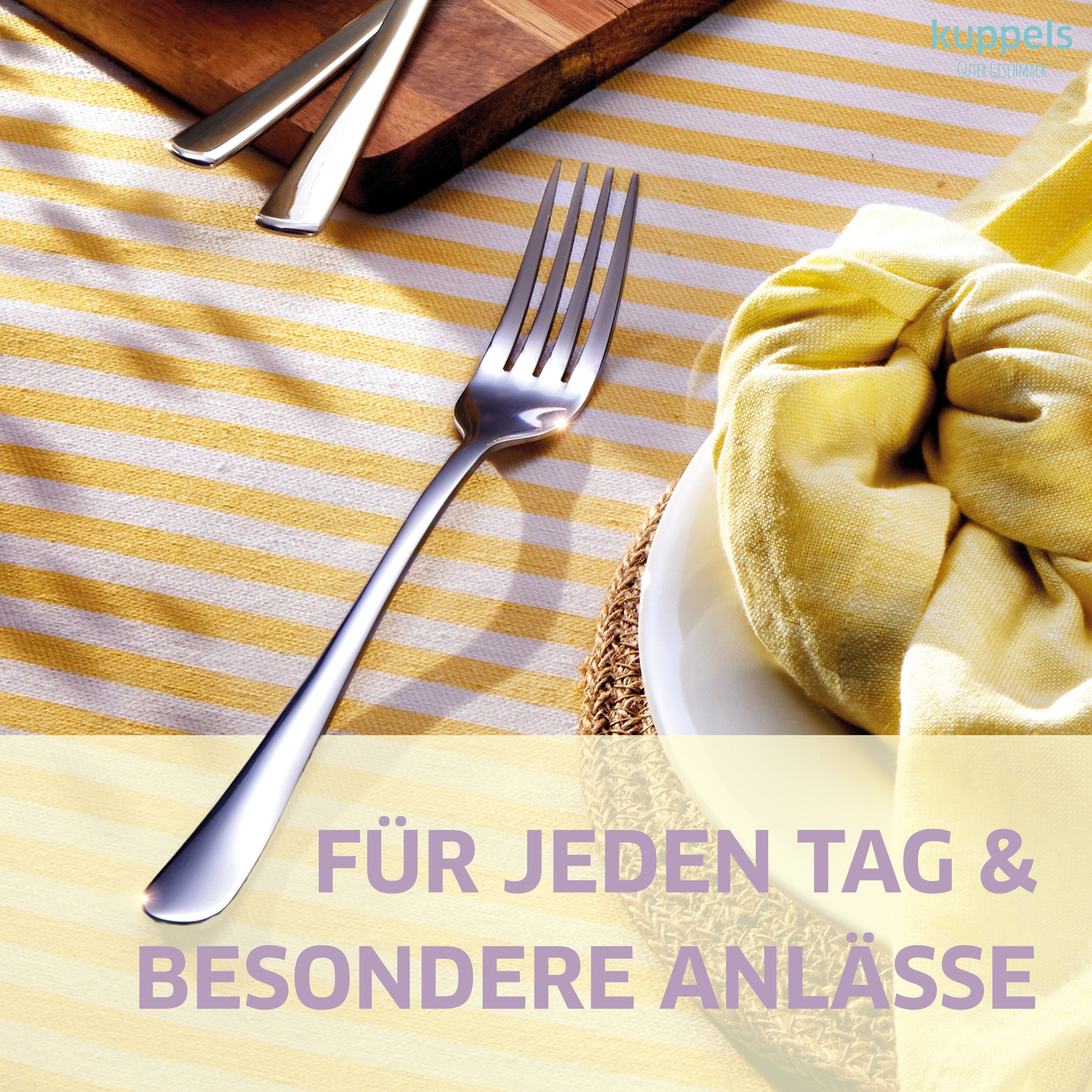 Kuppels Besteck-Set DELIA (30-tlg), 6 Personen, Edelstahl Rostfrei 18/0, spülmaschinenfest, hochglanzpoliert – Bild 3 von 5