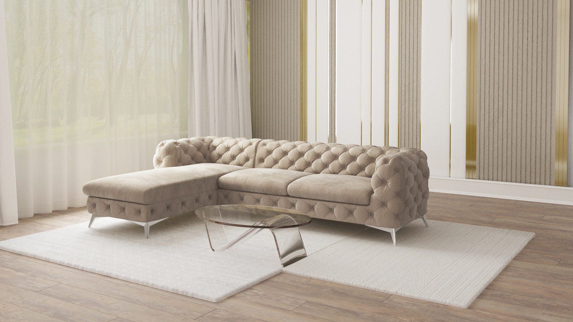 S-Style Möbel Ecksofa Kalina, Chesterfield mit günstig online kaufen