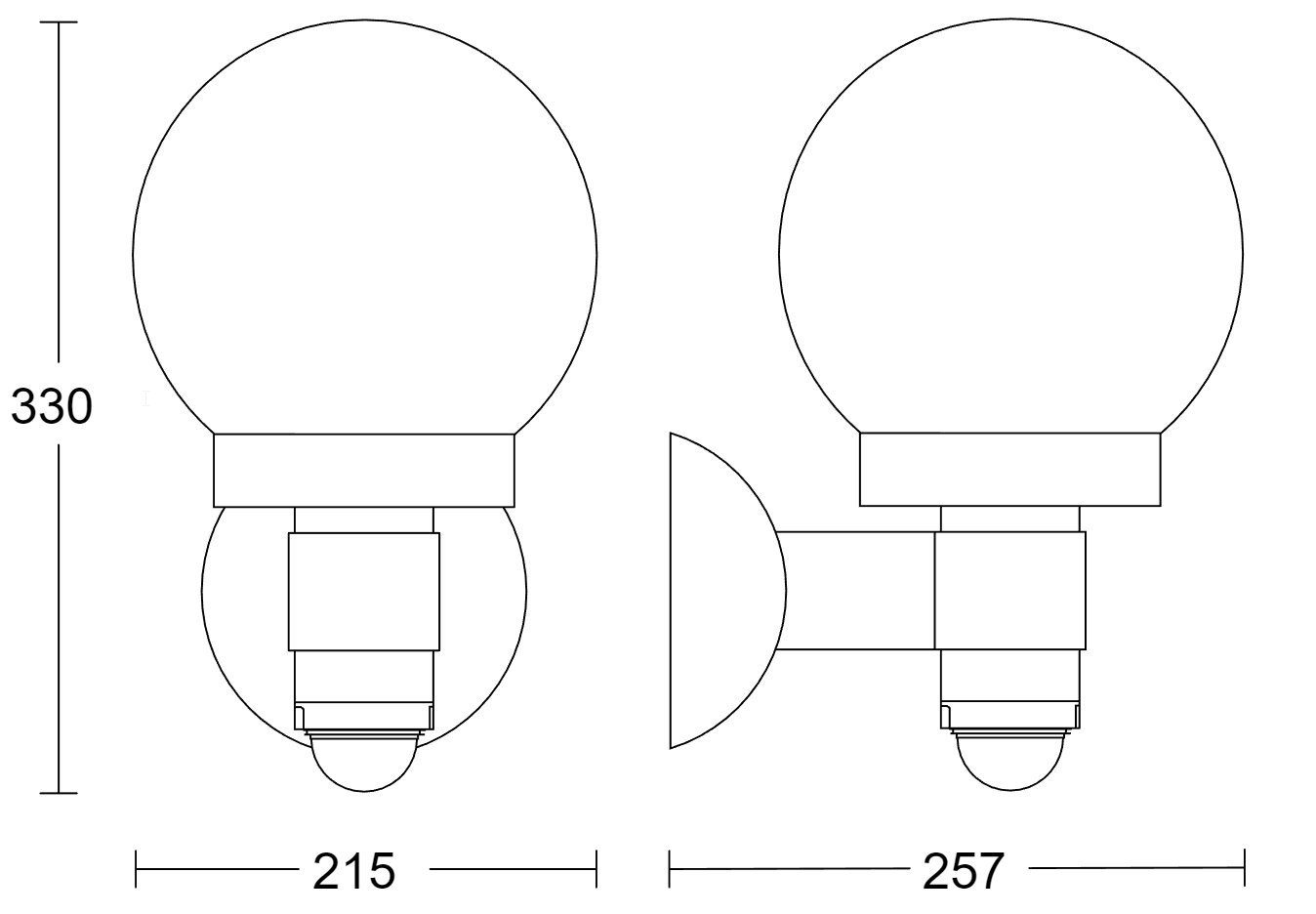 steinel Außen-Wandleuchte L 115 S, ohne Leuchtmittel, 240° Bewegungsmelder, E27, 60W, Dämmerungssensor