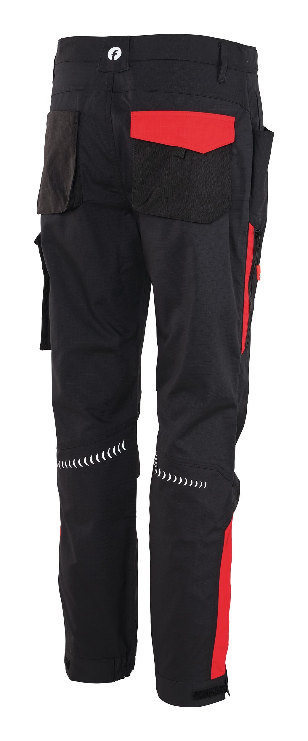 fortis Arbeitsbundhose Herren-Cargohose Performance schwarz/rot