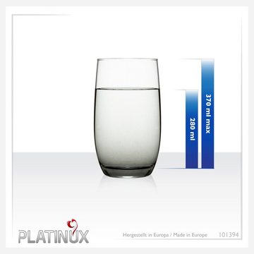 PLATINUX Glas Trinkgläser Ombré Schwarz, Glas, 280ml (max. 370ml) Wassergläser Saftgläser Longdrinkgläser
