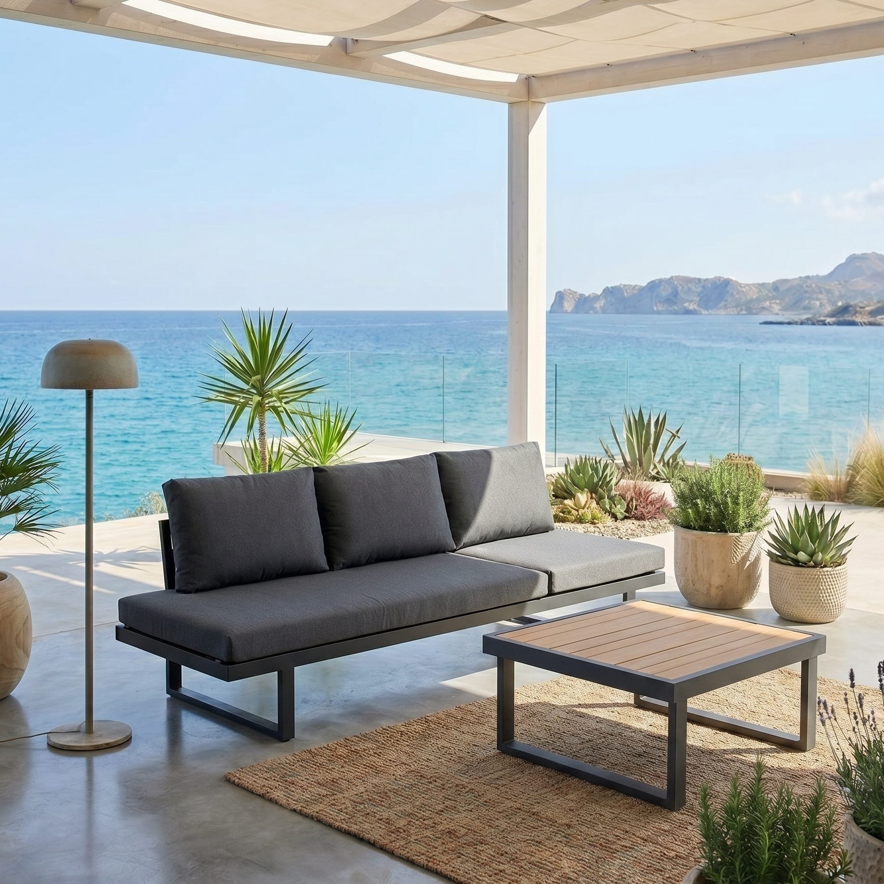 Jati & Kebon Gartentisch Rao, Beistelltisch, Loungetisch, Outdoortisch, 70x70 cm, Tischplatte Teakholz