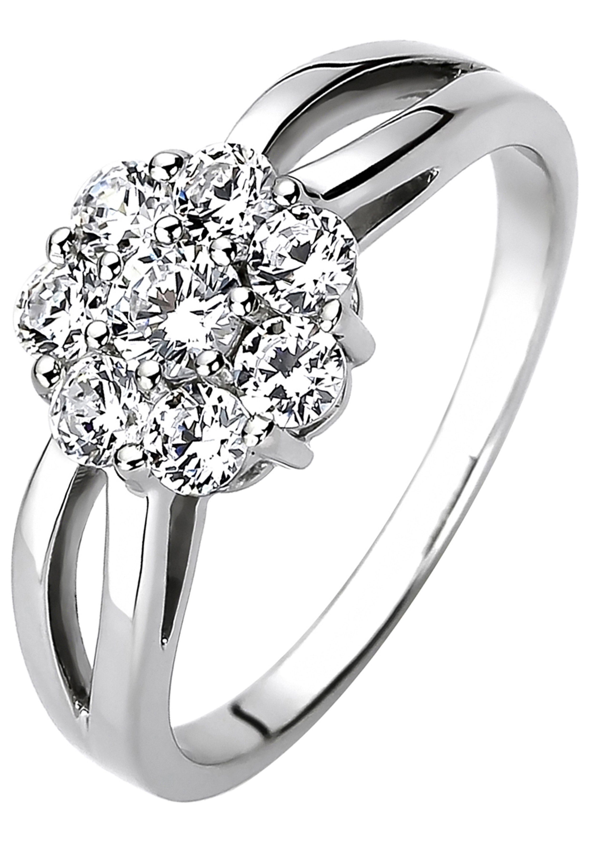 JOBO Fingerring, 925 Silber mit 8 Zirkonia günstig online kaufen