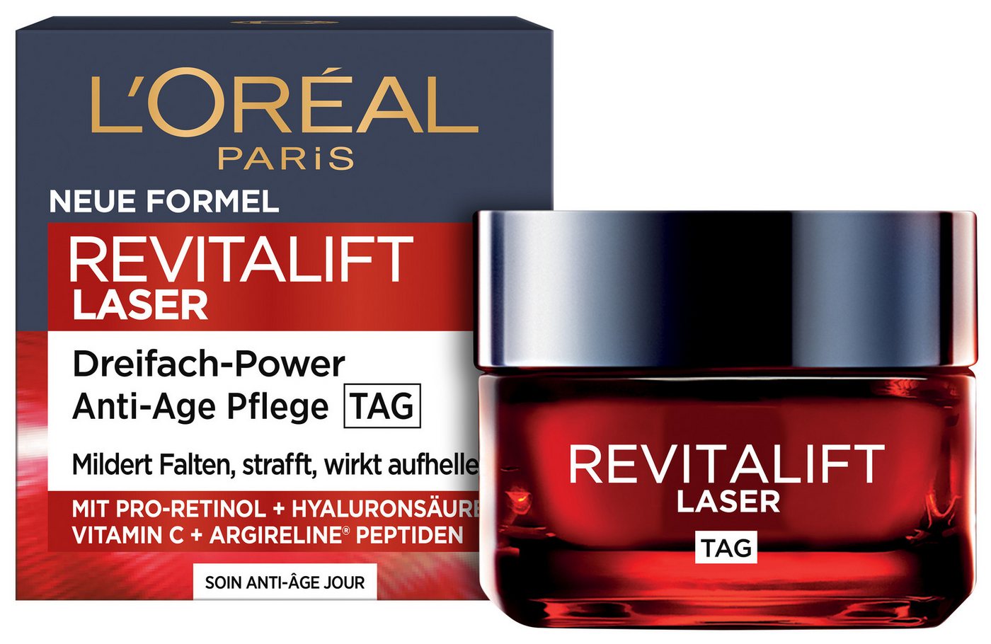 L'ORÉAL PARIS Tagescreme REVITALIFT LASER TAGESCREME, mildert Falten, strafft und verfeinert die Haut
