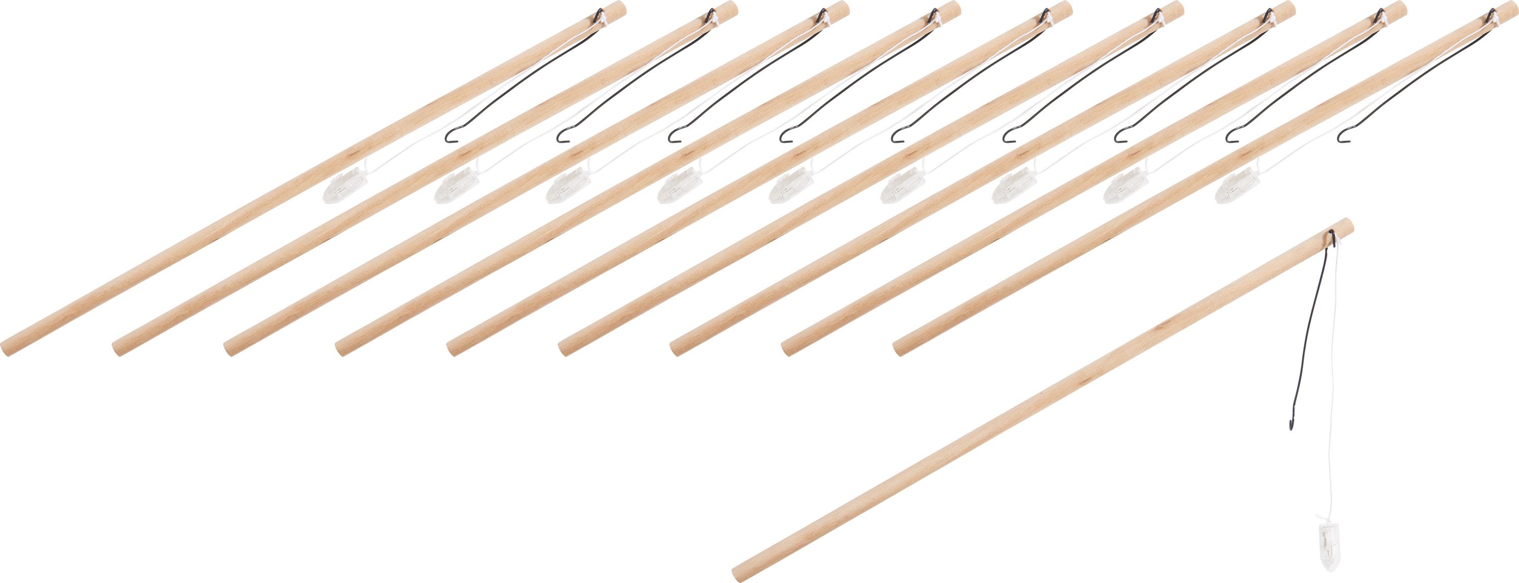 VBS Papierlaterne Laternenstab aus Holz, 50 cm, 10 Stück