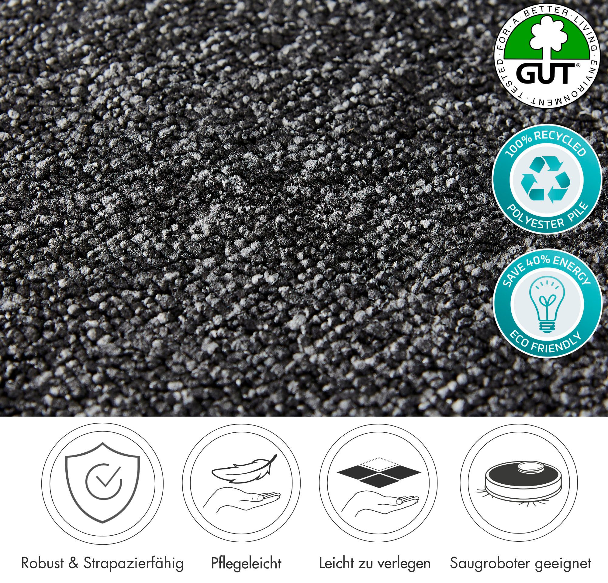 Andiamo Teppichboden Bruce, Schlinge, rechteckig, Höhe: 4 mm, meliert. Breite 400 cm, Wohnzimmer, strapazierfähig & robust