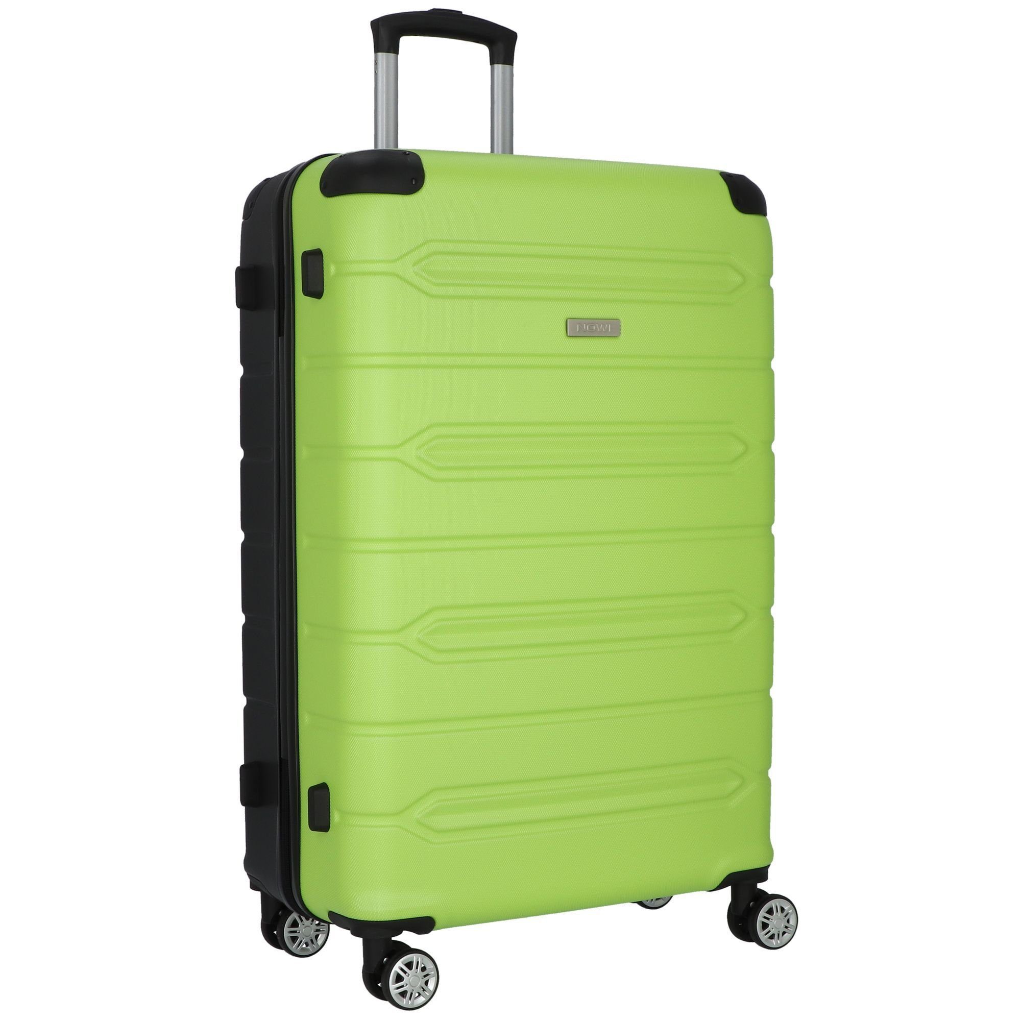 Hartschalen-Trolley 4 ABS sz-lime NOWI Rhodos, Rollen,