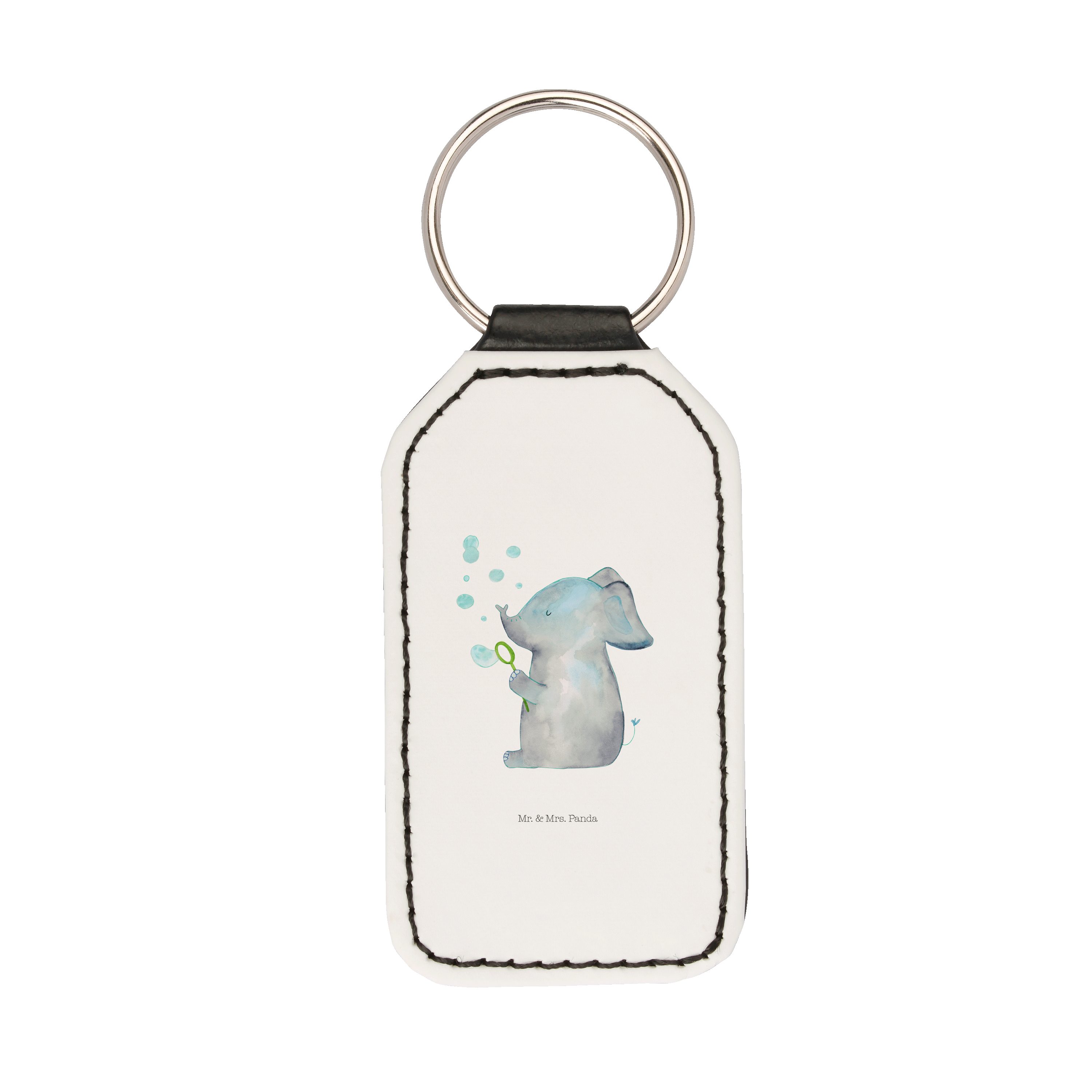 Geschenk, Schl - Seifenblasen Schlüsselanhänger Schutzengel, Mr. Laune, Elefant Gute - Weiß (1-tlg) Mrs. Panda &