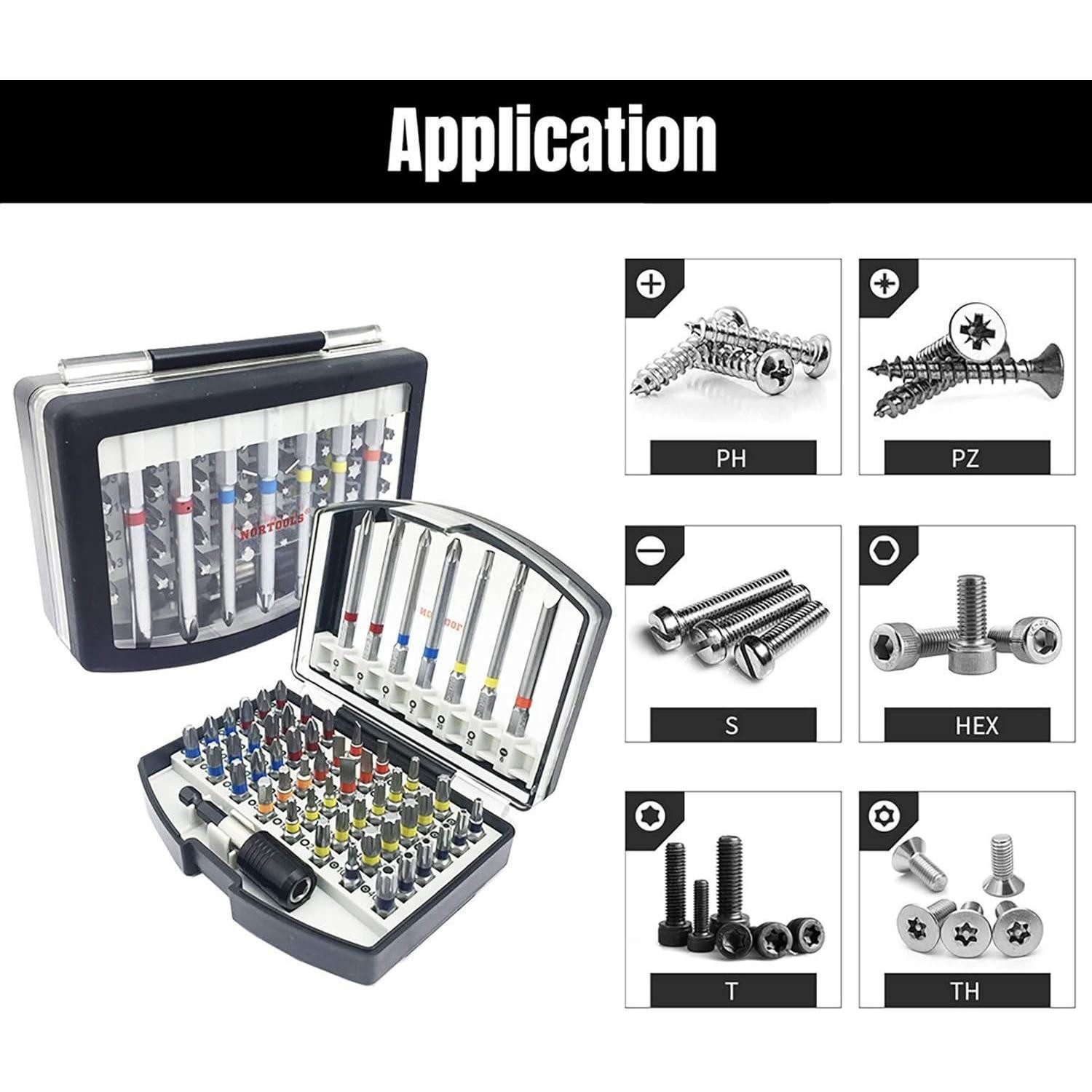 LuxusKollektion Bit-Set Schraubendreher Bitsatz 56teilig S2 PH PZ TORX Einheitsgröße Set 4
