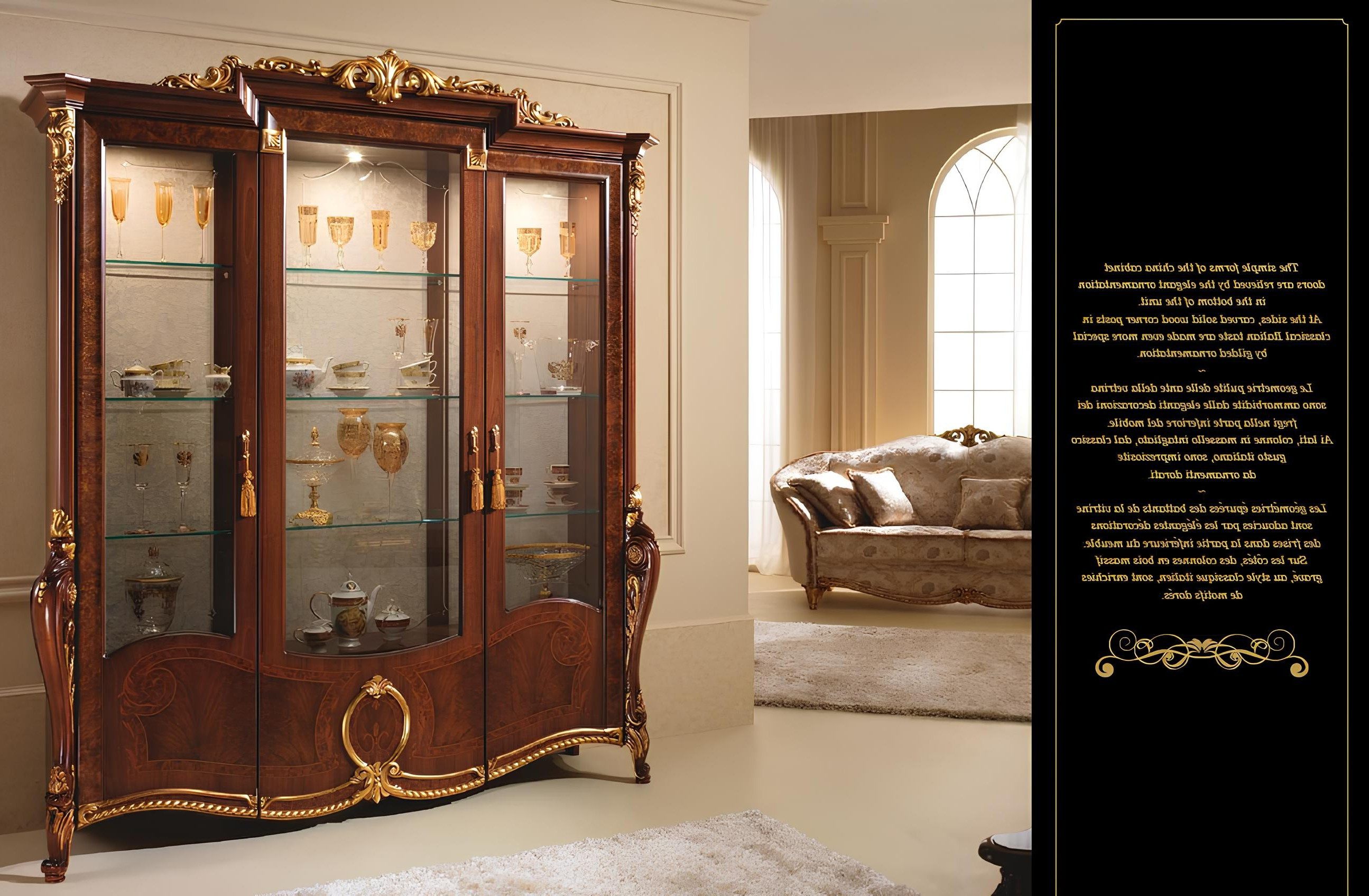 Xlmoebel Esszimmerstuhl Klassischer Designerstuhl aus Holz im italienischen Barockstil, Made in Europa