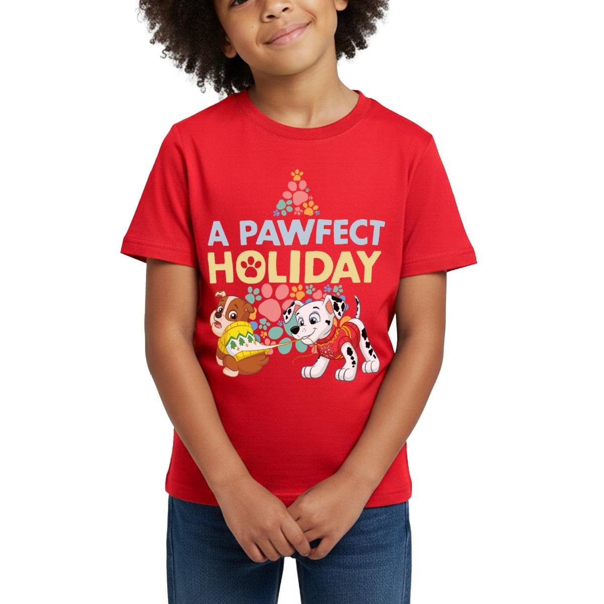 T-Shirt Paw Patrol Rubble & Marshall Weihnachts-Design Kinder T-Shirt