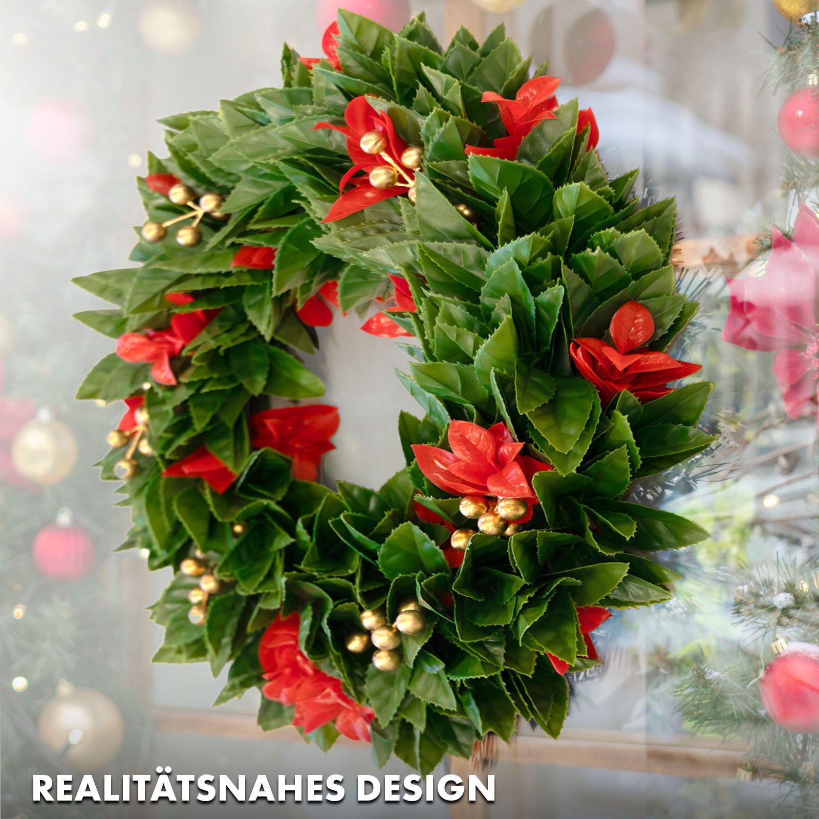 Kubus Dekokranz Weihnachtskranz Crimson, Festliche Eleganz für Ihr Zuhause, günstig online kaufen