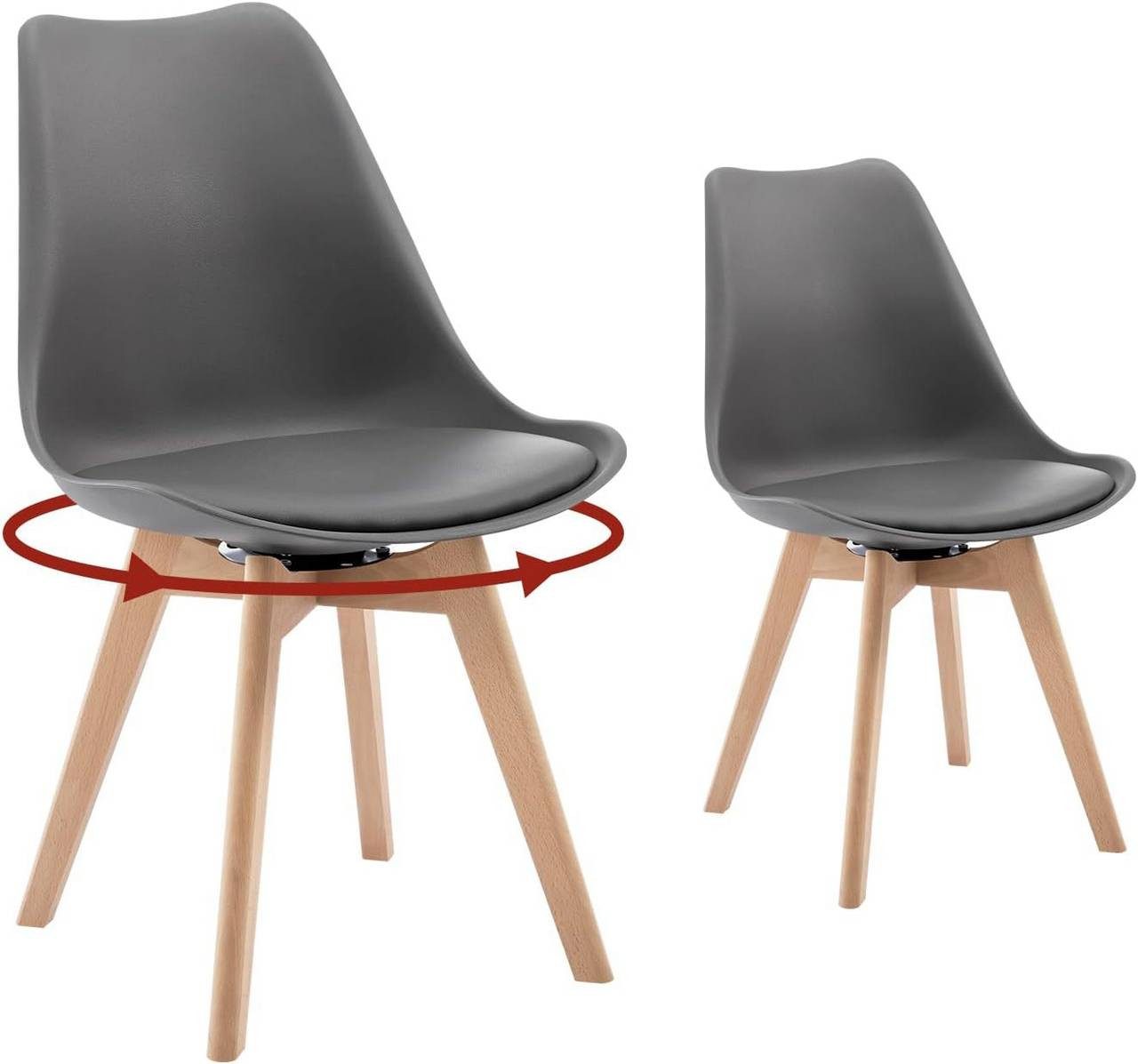 Woltu Esszimmerstuhl (2 St), drehbar 2er Set, Drehstuhl Polsterstuhl, aus M günstig online kaufen