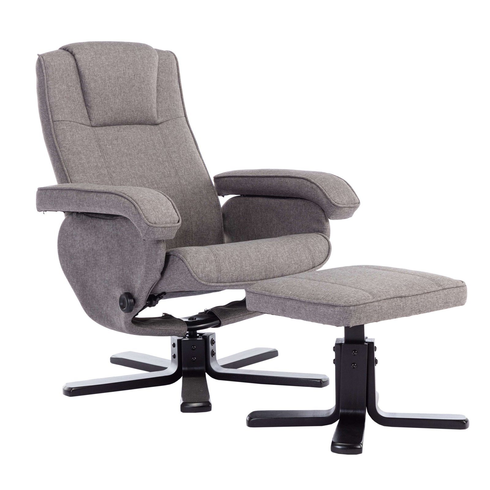 SVITA Relaxsessel CHARLES (Set, 2-St., Relaxsessel mit Hocker), 360° drehbar,mit Fußablage,Wippmechanismus,bequem gepolstert