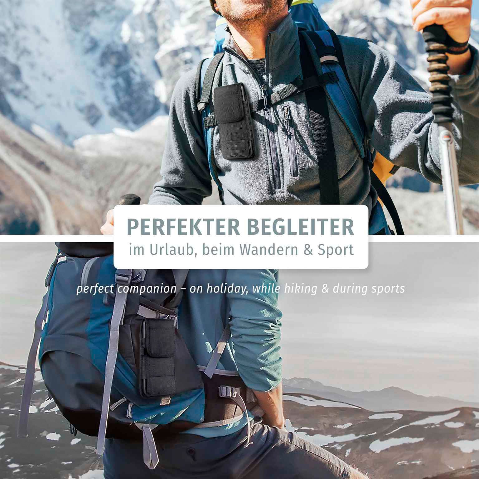 moex Handyhülle für Asus Zenfone 10 Handytasche Agility Case Schwarz 5,92 Zoll, Handy Gürteltasche Outdoor Hülle Gürtel Nylon Schutzhülle Karabiner