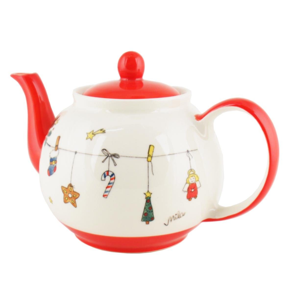 440s Teekanne 440s-Exklusiv Mila Keramik-Teekanne Es Weihnachtet sehr, 1,2 l, (Set, Teekanne)