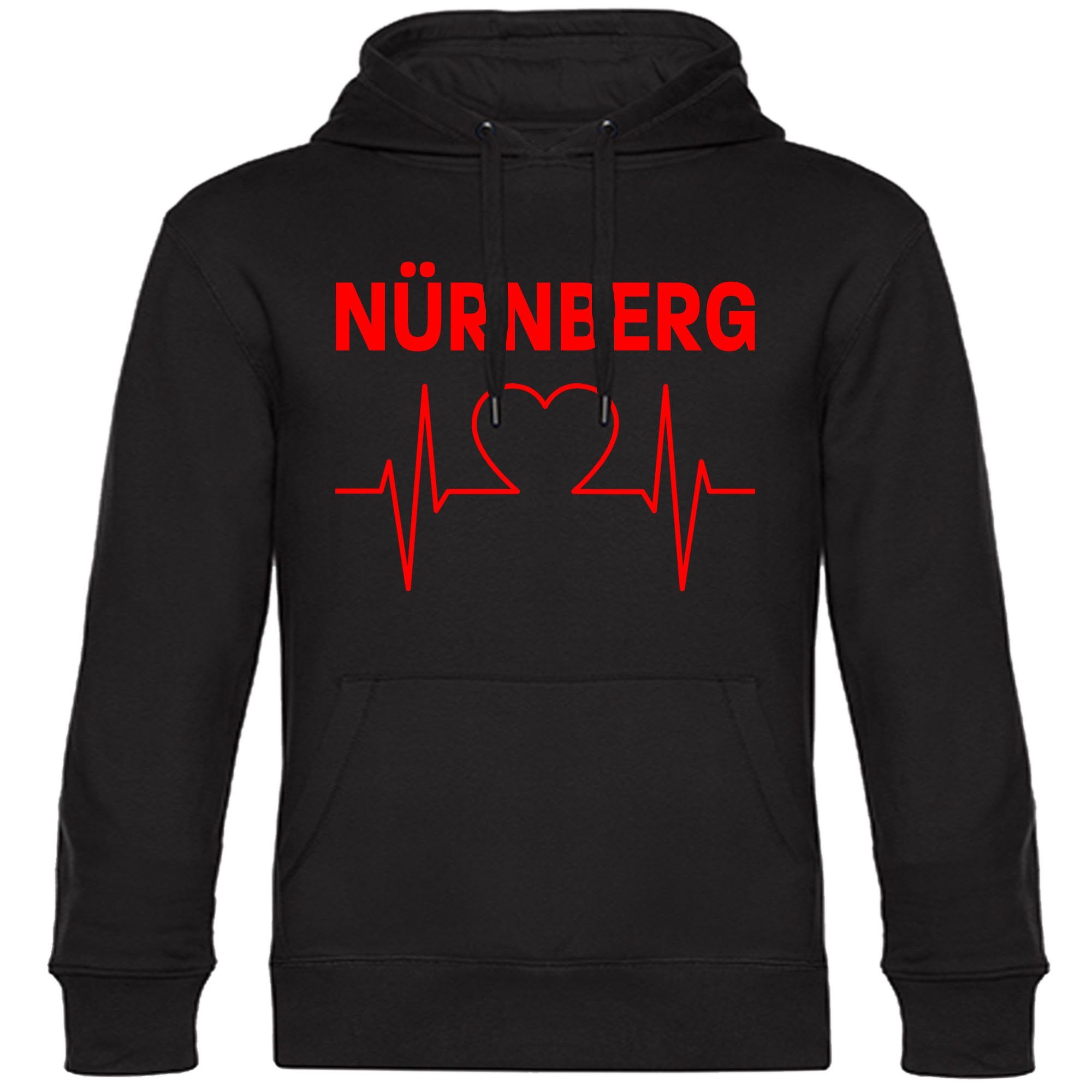 multifanshop Kapuzensweatshirt Nürnberg - Herzschlag - Hoodie günstig online kaufen