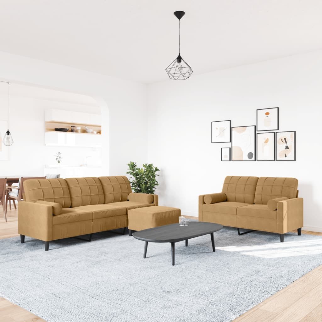vidaXL Sofa 3-tlg. Sofagarnitur mit Kissen günstig online kaufen