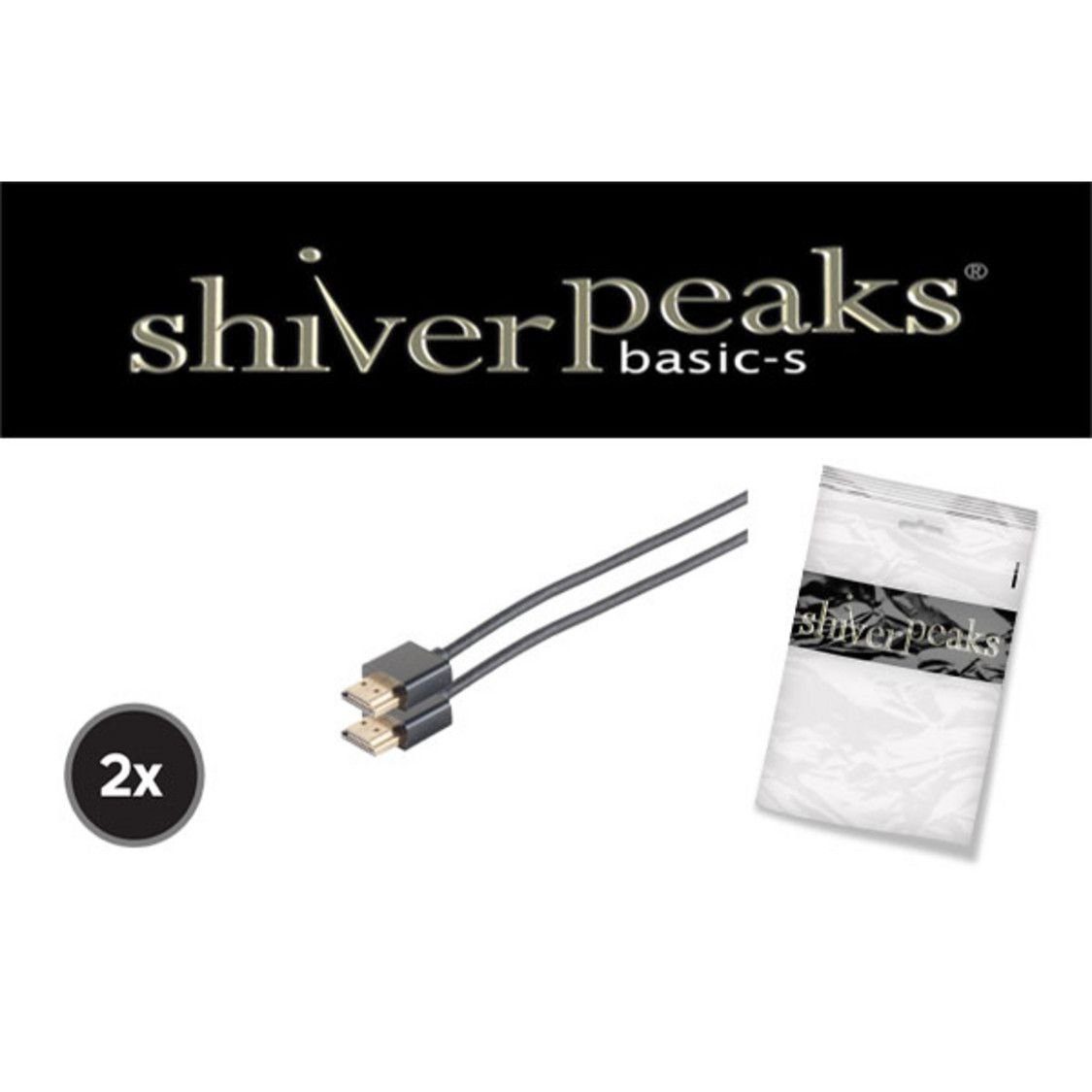 shiverpeaks® SET 2 x SLIM-HDMI Kabel extra dünn schwarz 1,5m HDMI-Kabel,  (300 cm)
