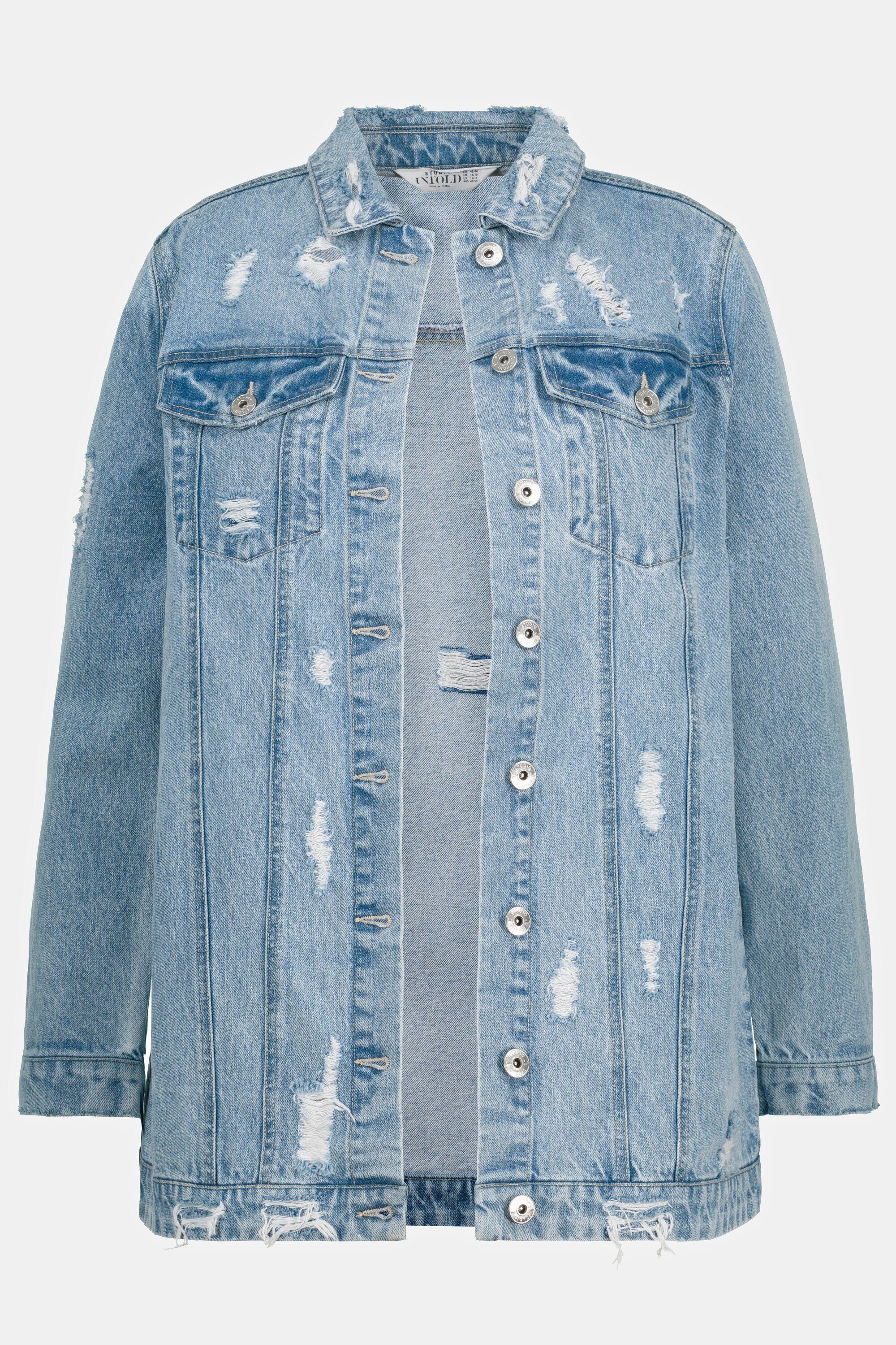 Studio Untold Jeansjacke Jeansjacke oversized Longform Destroyed-Denim