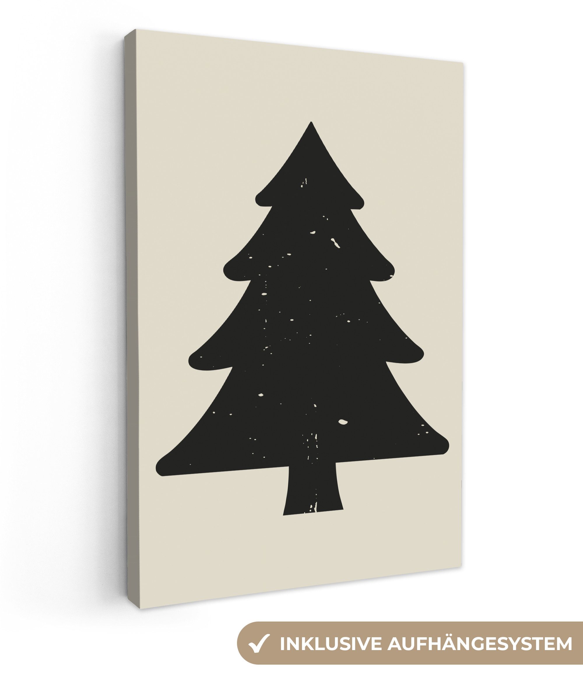 OneMillionCanvasses® Leinwandbild Weihnachtsbaum - Schwarzer Weihnachtsbaum günstig online kaufen