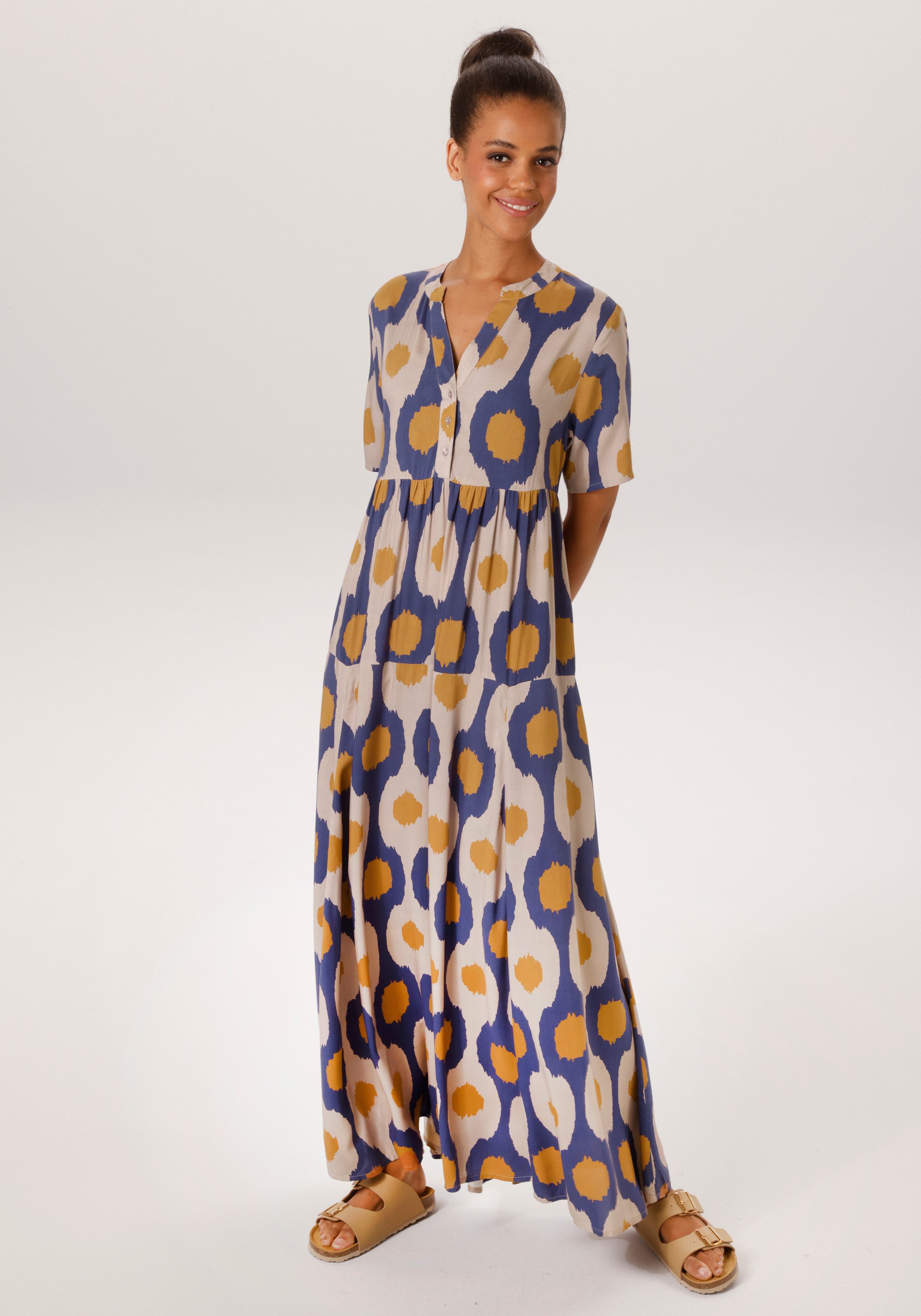 Aniston CASUAL Sommerkleid mit großflächigen, grafischen Druck - NEUE KOLLE günstig online kaufen