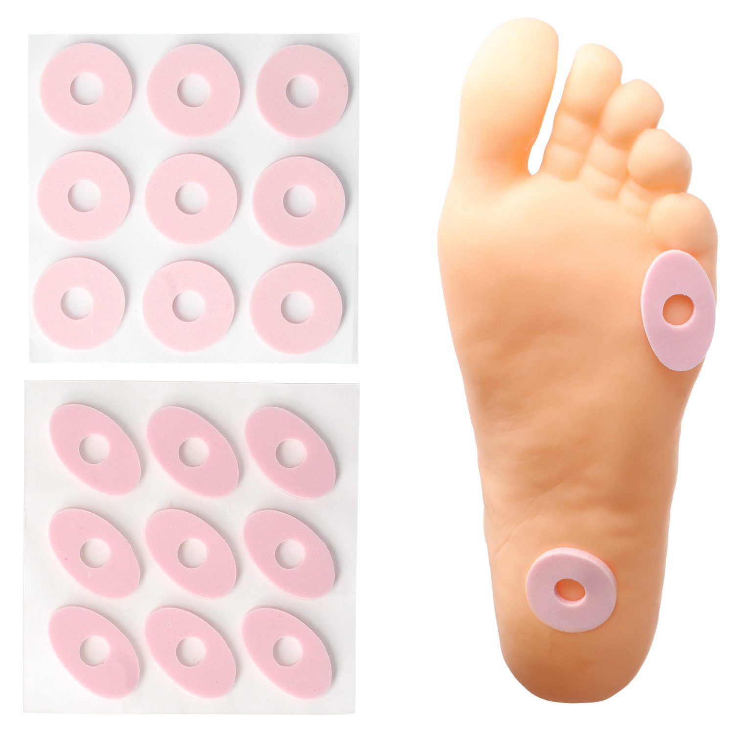 filsko Hühneraugenpflaster Schaumstoff Kissen, selbstklebend, bei Schwielen oder Hühneraugen (9 St), entlastend, schützend vor Druck und Reibung, weicher Laetxschaum