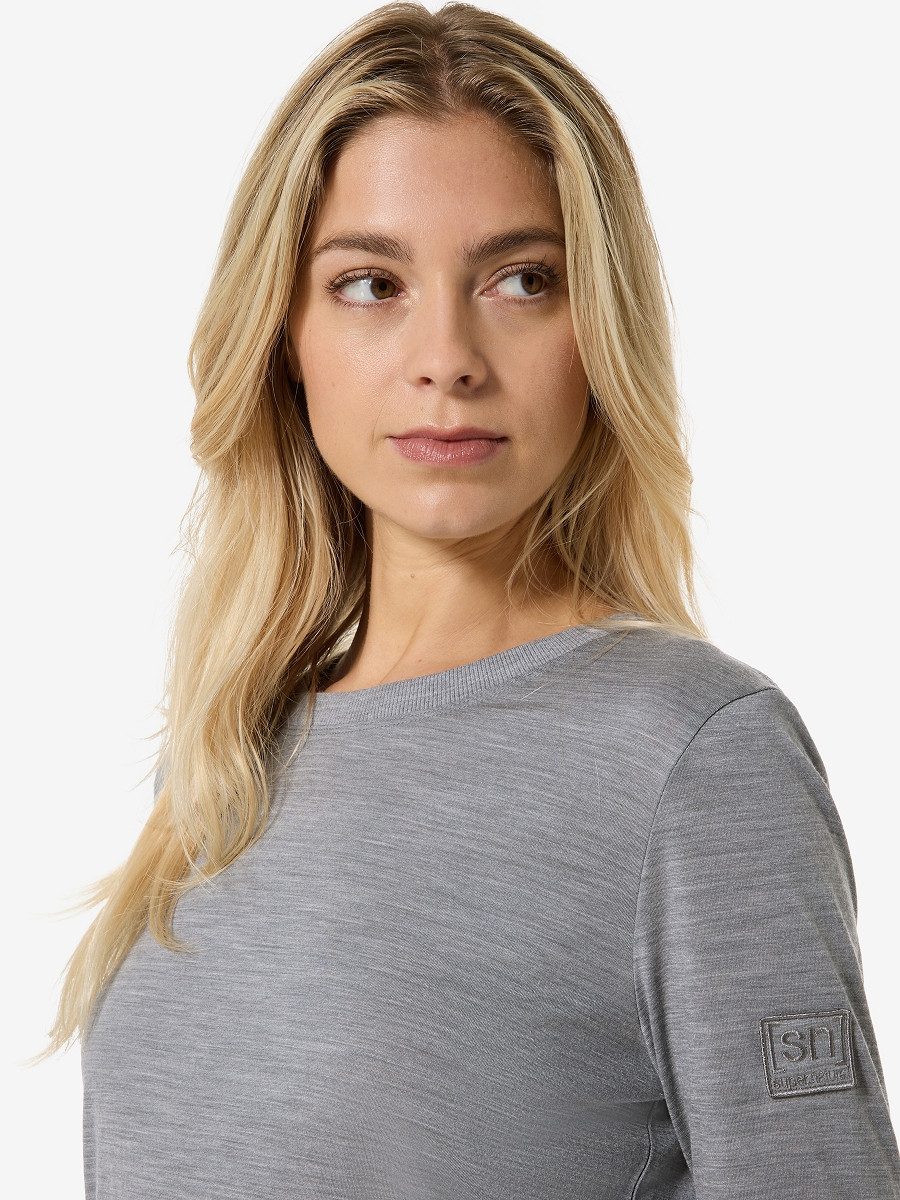 SUPER.NATURAL Langarmshirt für Damen, nachhaltig, Merino modern, atmungsaktiv