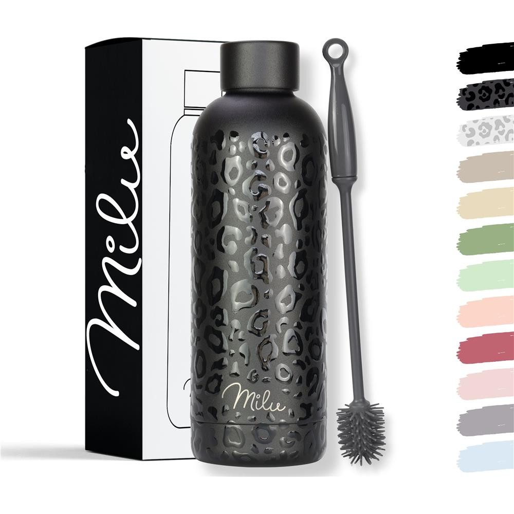 Milu Isolierflasche Isolierflasche aus Edelstahl mit Trageschlaufe, Thermosflasche auslaufsicher